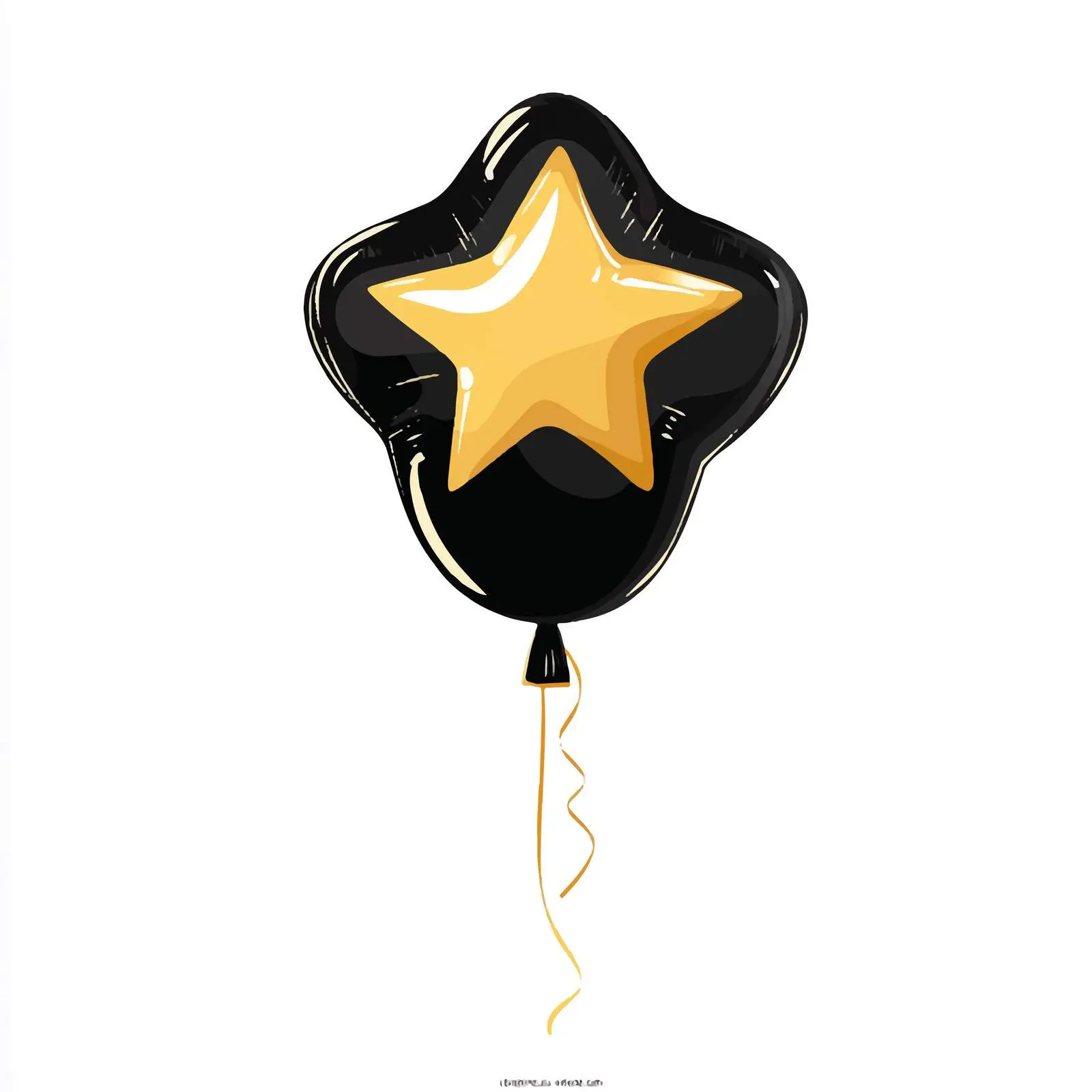 Black and Gold Star Balloon Vector — free download from Dotvec