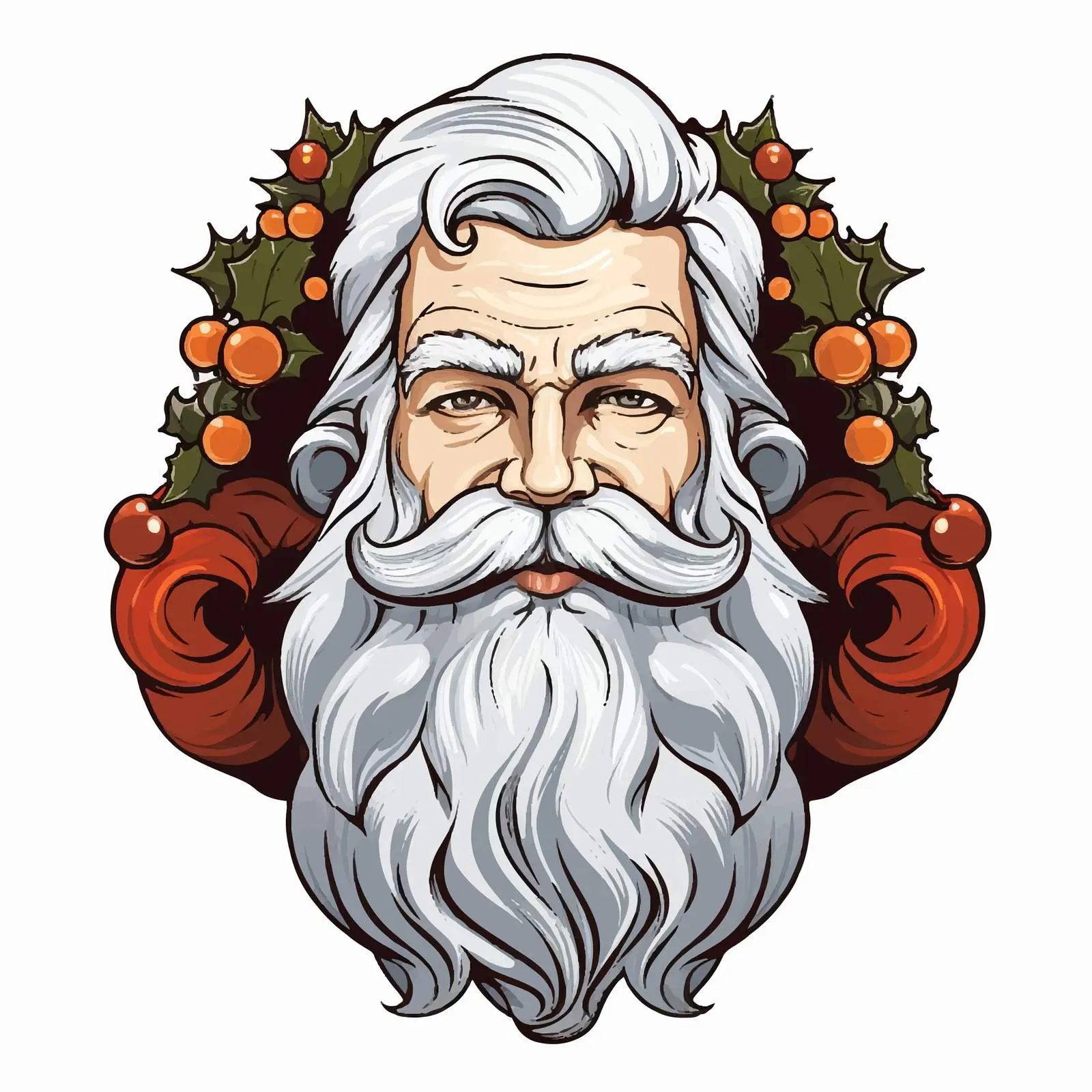 Santa Vector Illustrations in Black and White and Color — free download from Dotvec