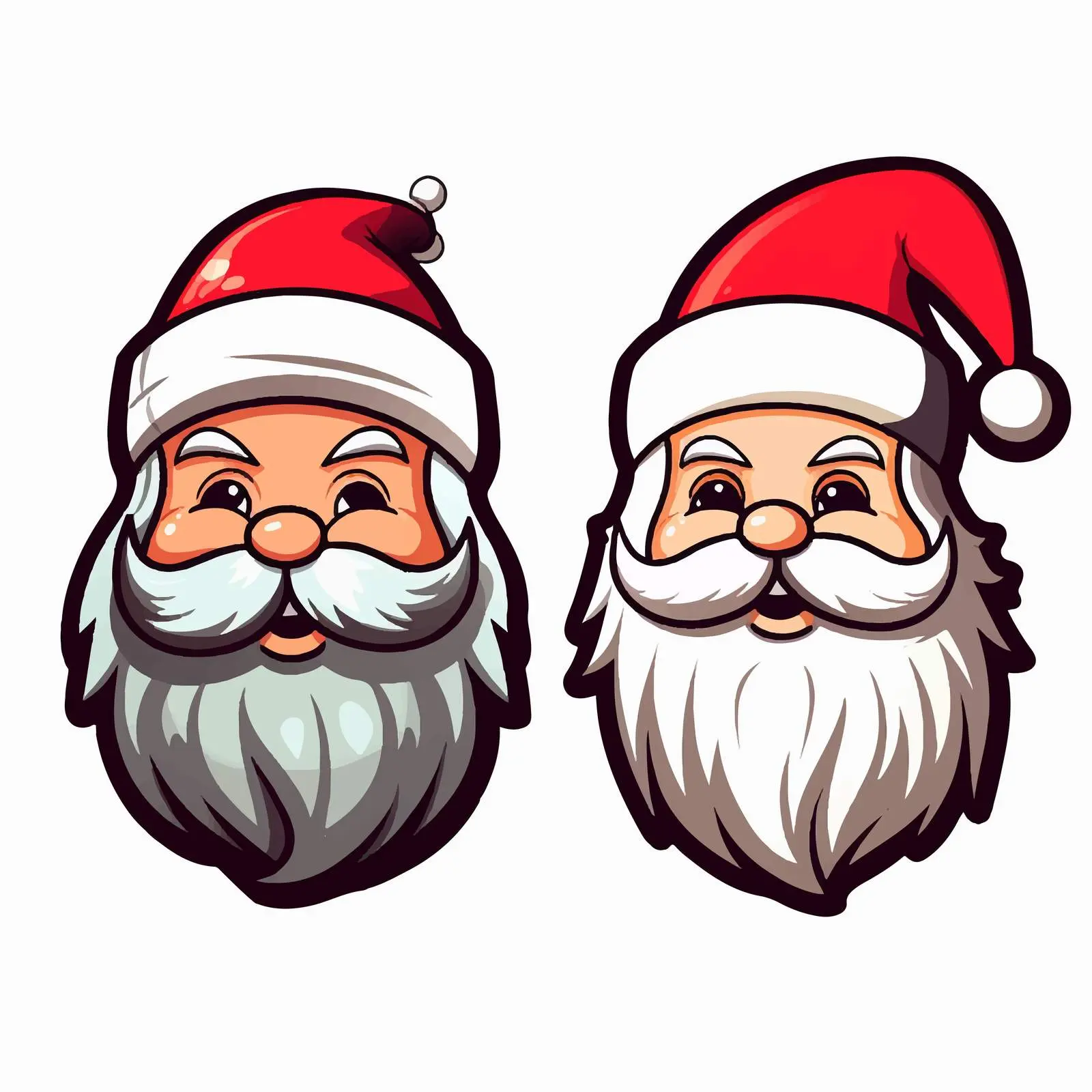 Black and White and Colored Santa Vector Illustrations — free download from Dotvec