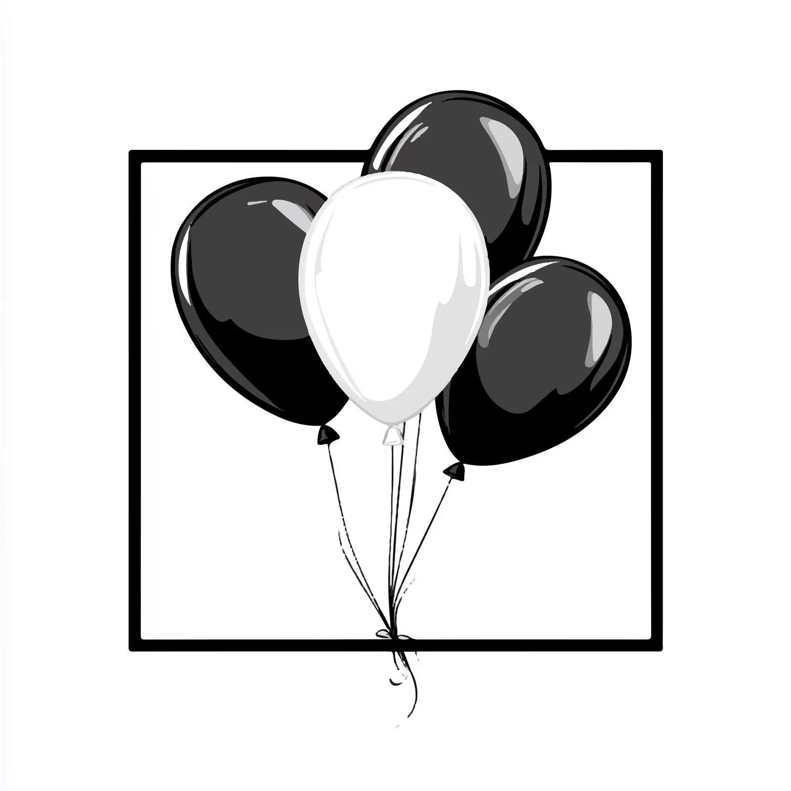 Black and White Balloon Vector Illustration — free download from Dotvec