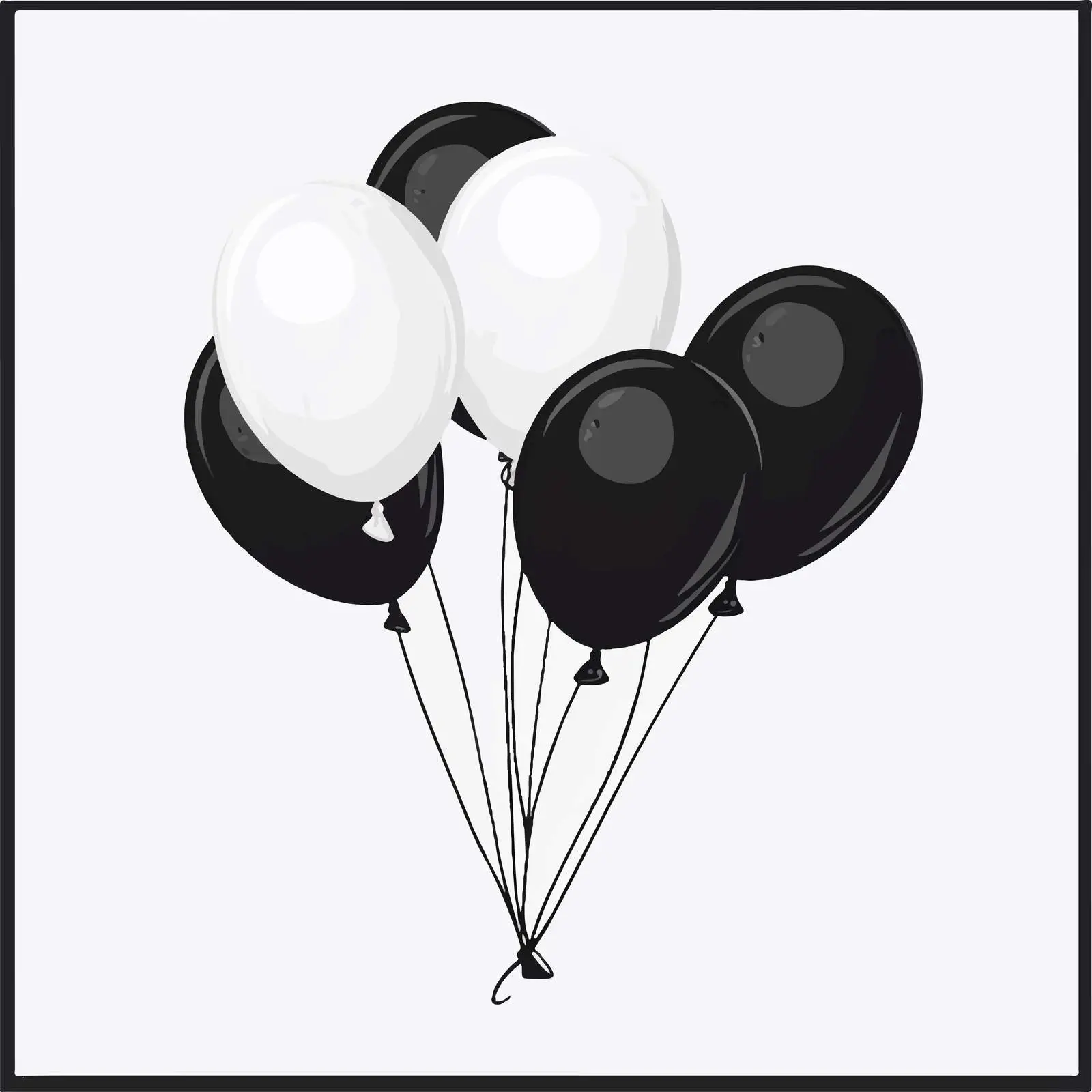 Black and White Balloon Vector Illustration — free download from Dotvec
