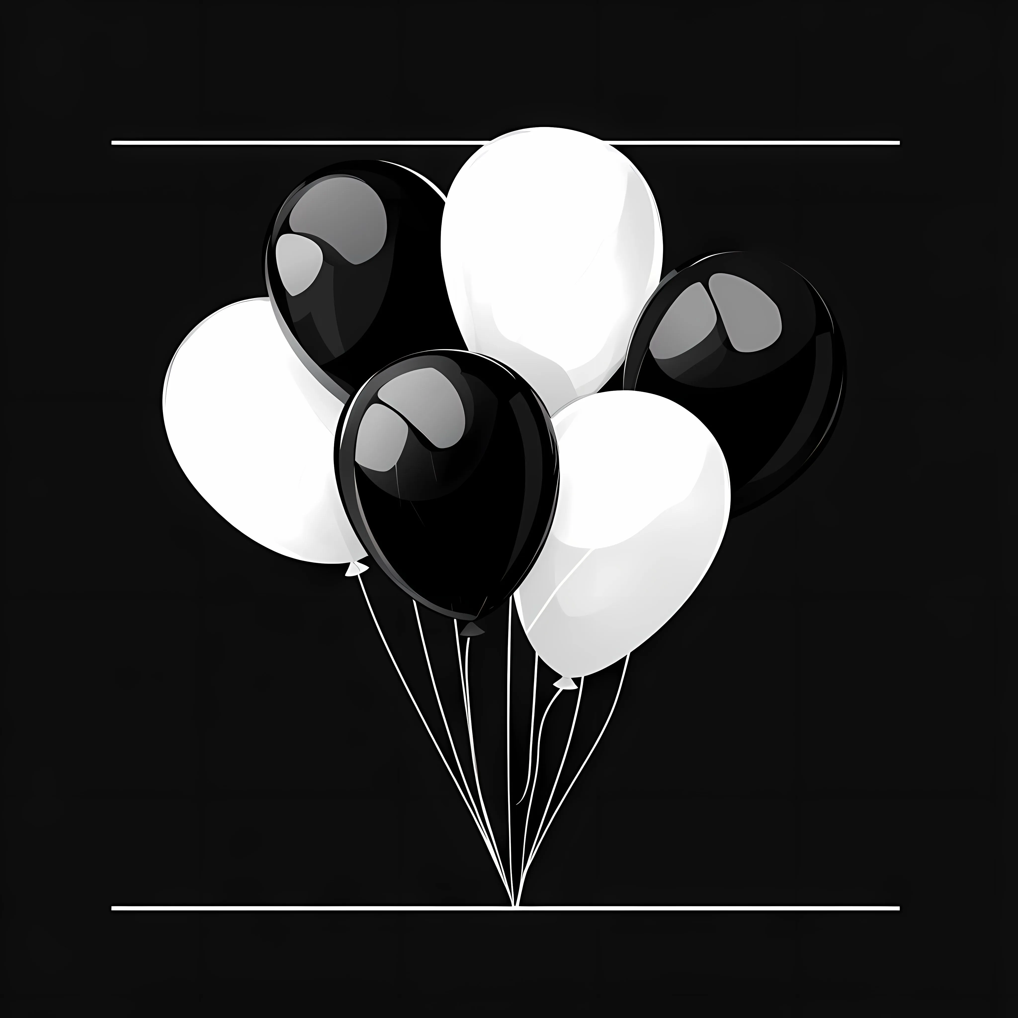 Black and White Balloons Vector Illustration — free download from Dotvec
