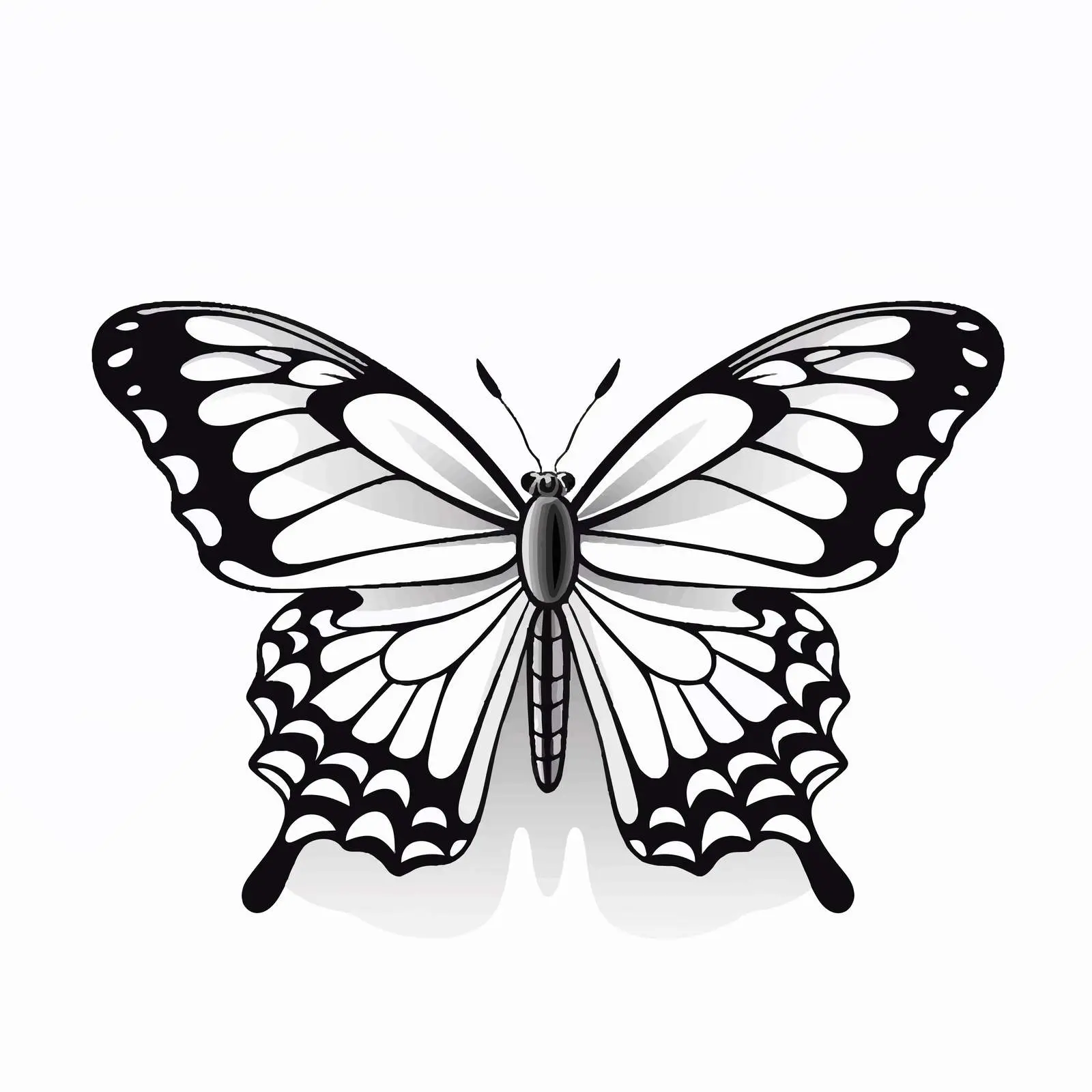 Black and White Butterfly Vector Illustration — free download from Dotvec