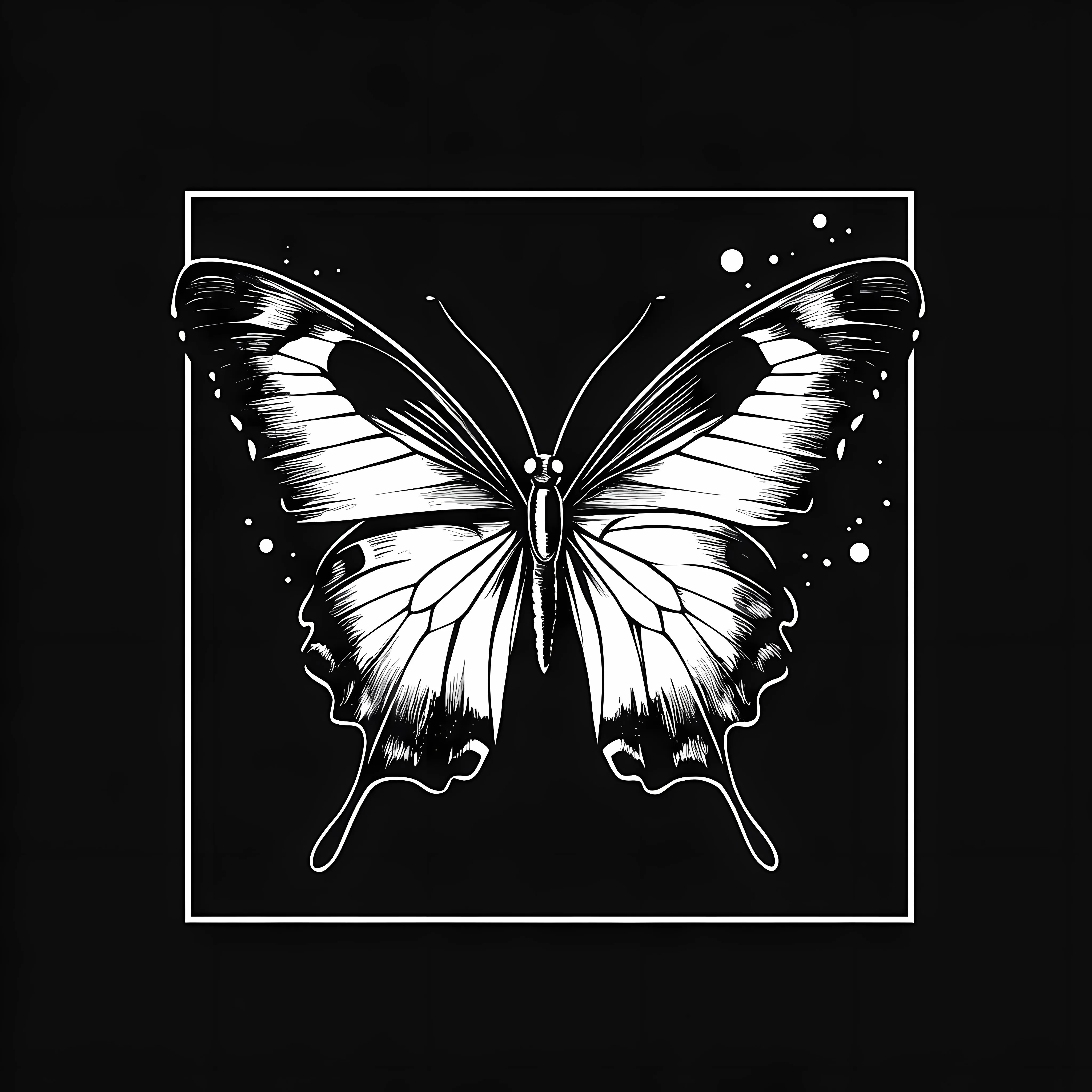 Butterfly Typography T-Shirt Design in Black and White – free casual outfits image from Dotvec