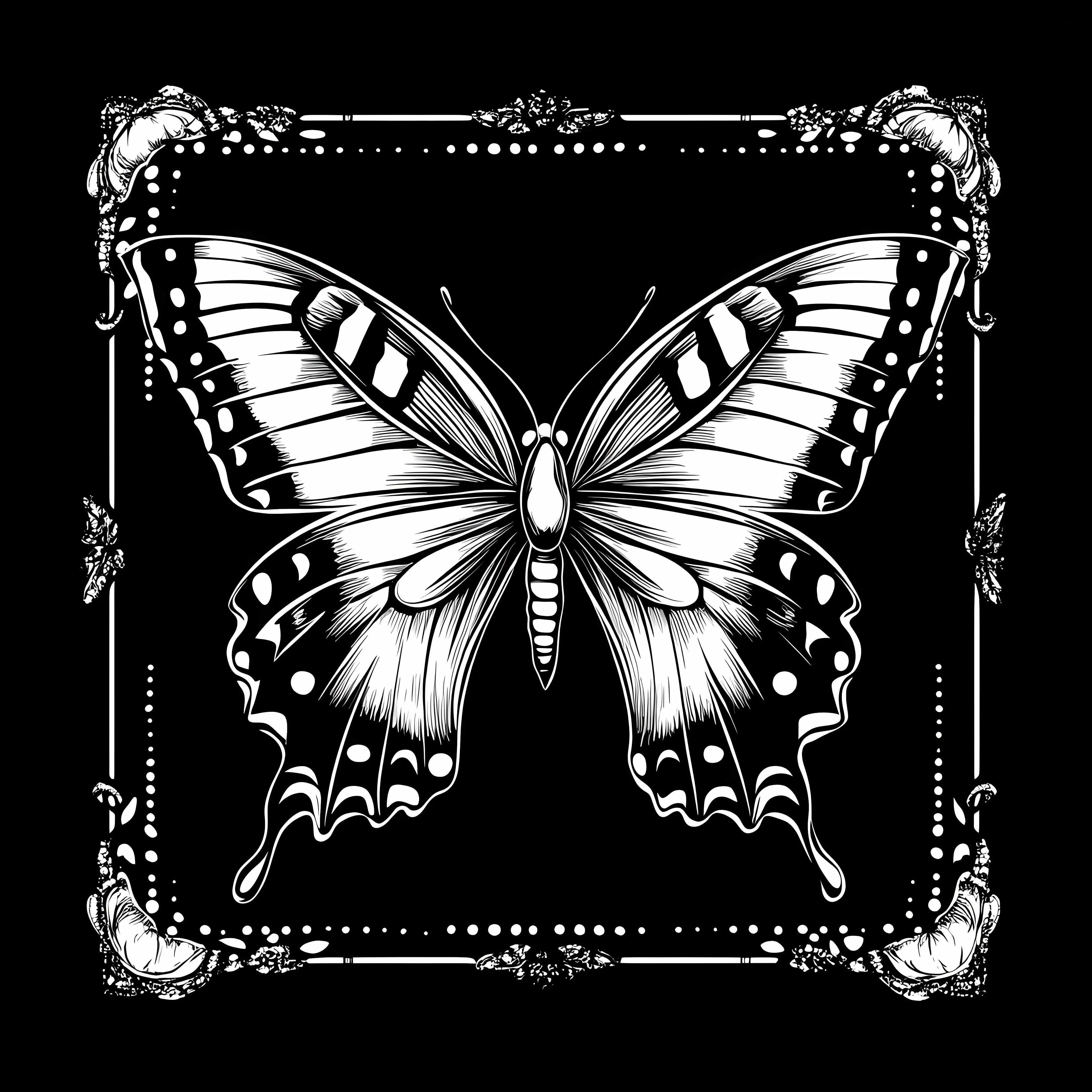 Black and White Butterfly Typography T-Shirt Design — free download from Dotvec