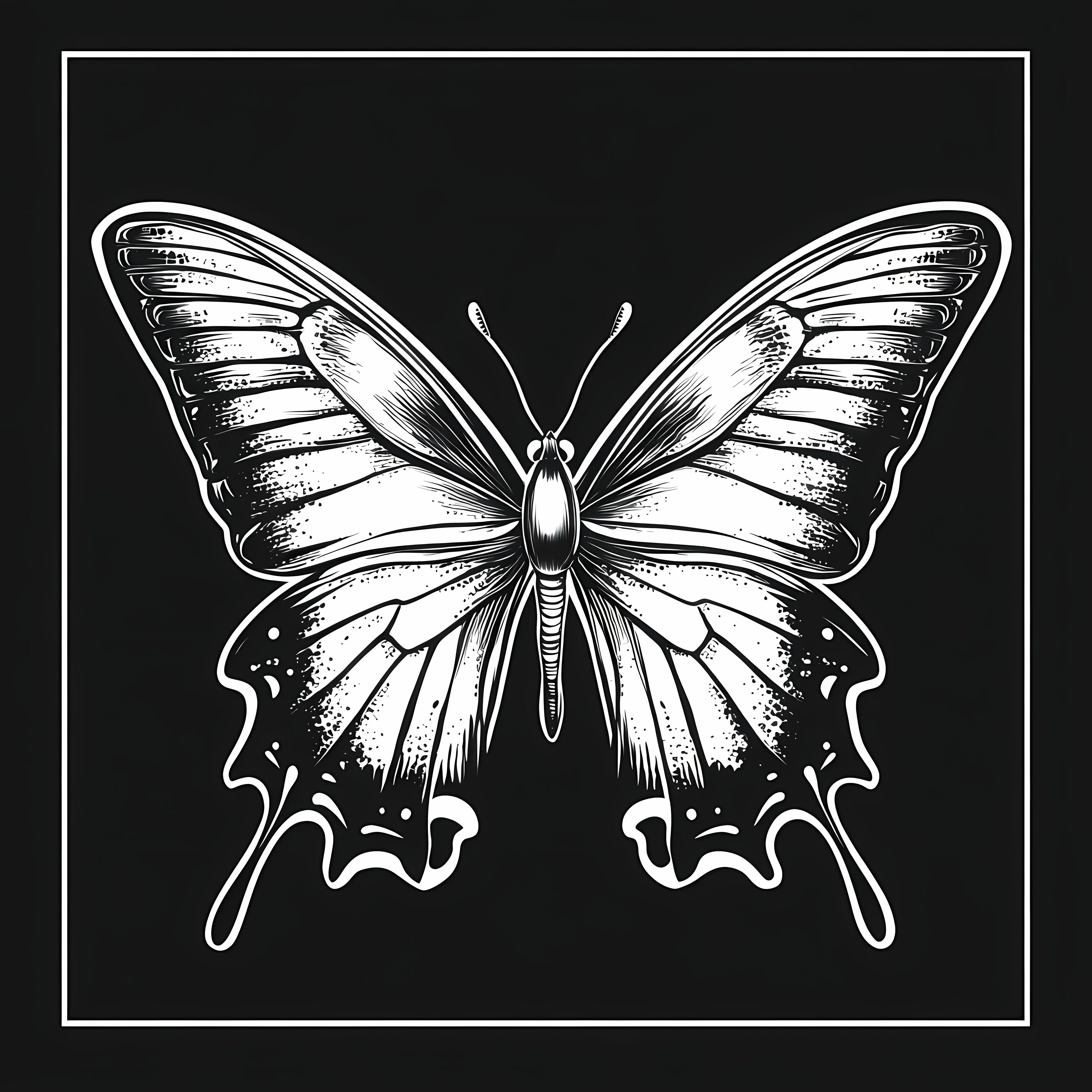 Black and White Butterfly Typography T-Shirt Design — free download from Dotvec