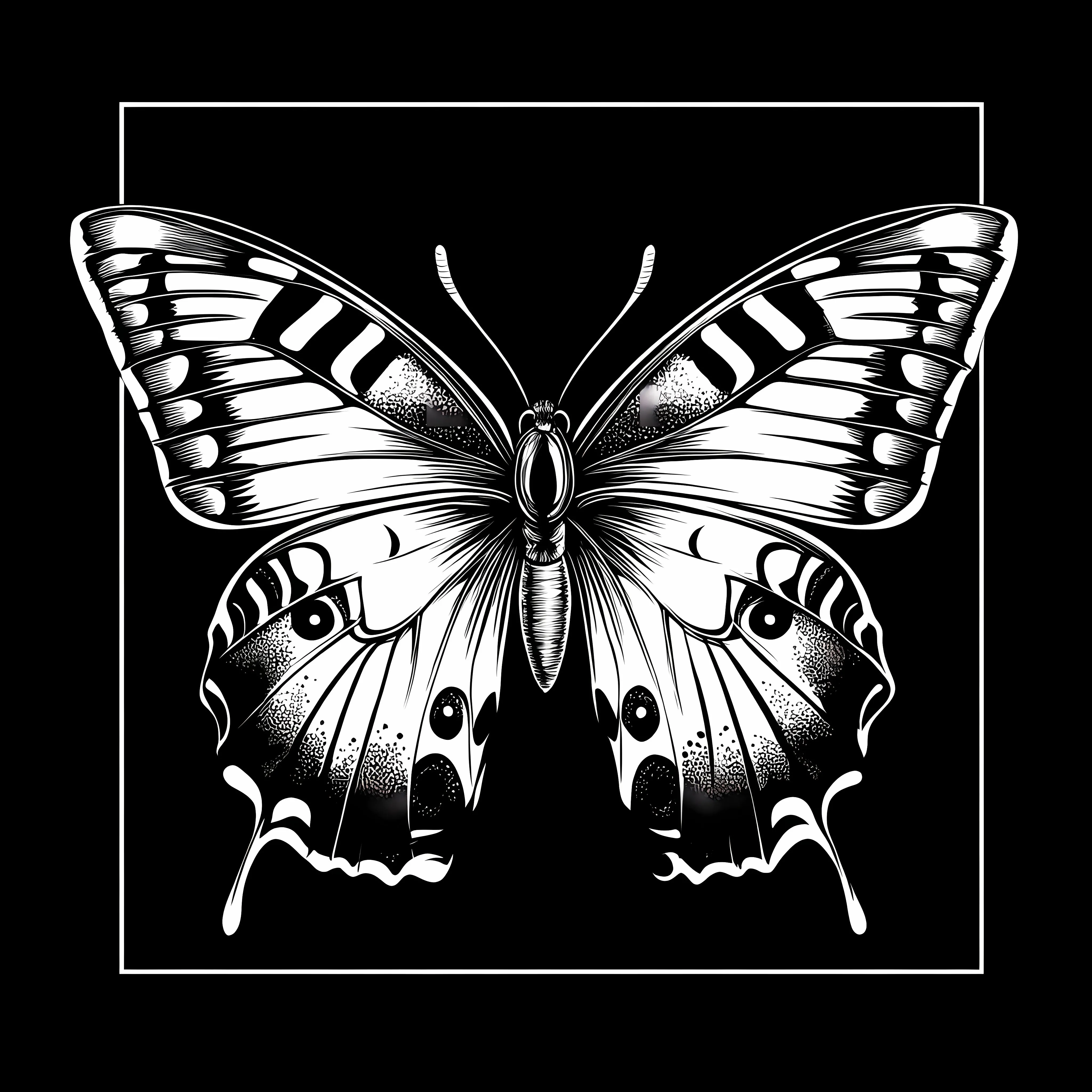 Black and White Butterfly Typography T-Shirt Design — free download from Dotvec
