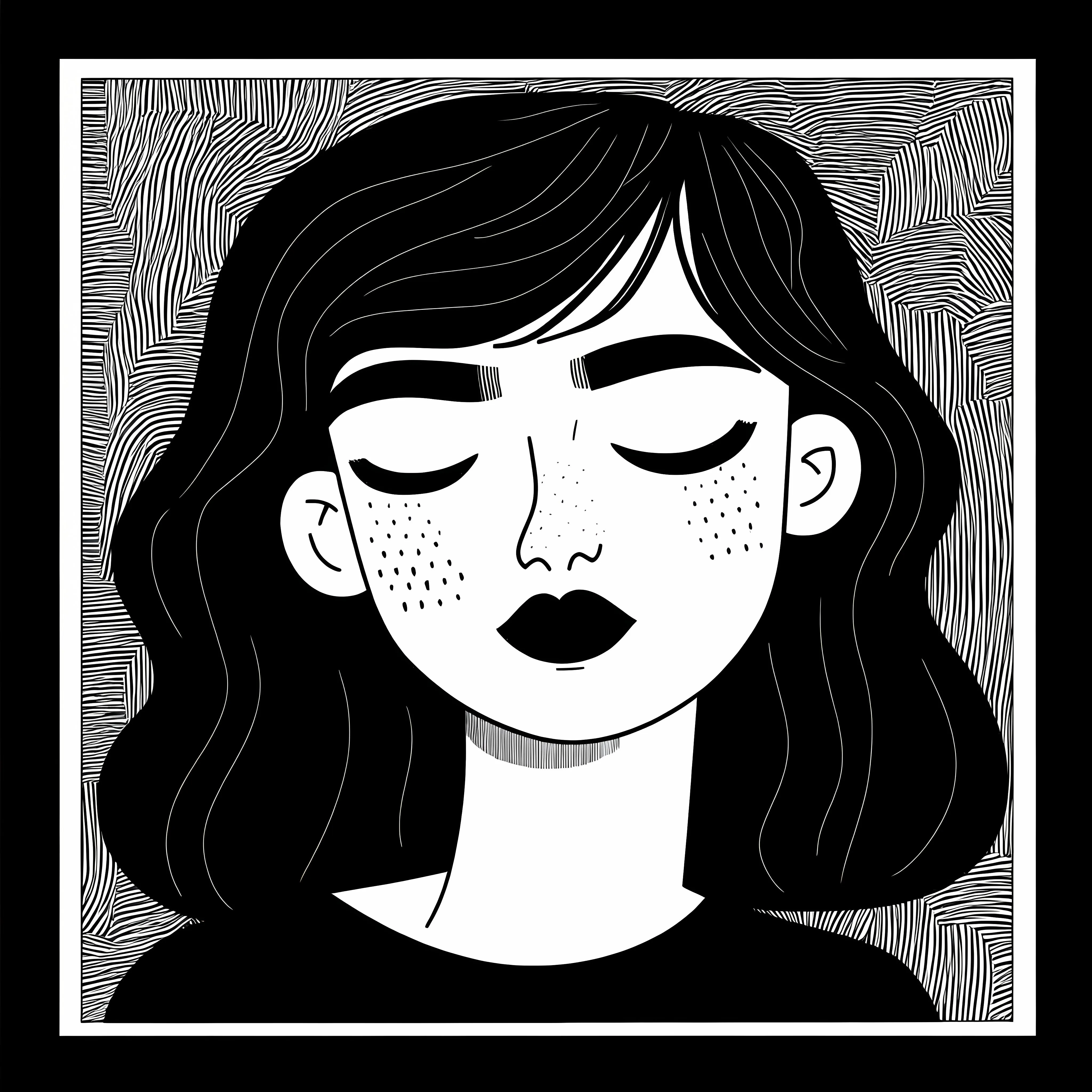 Black and White Flat Cartoon Vector Illustration — free download from Dotvec