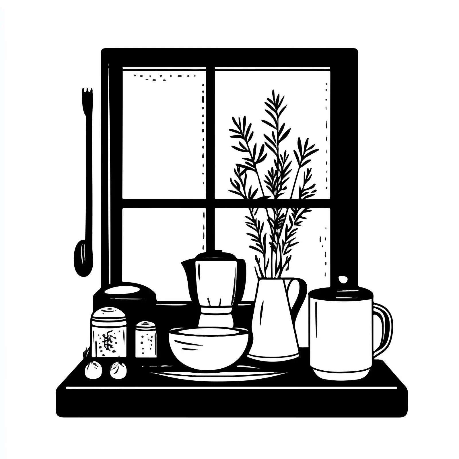 Black and White Cartoon Vector Illustration — free download from Dotvec