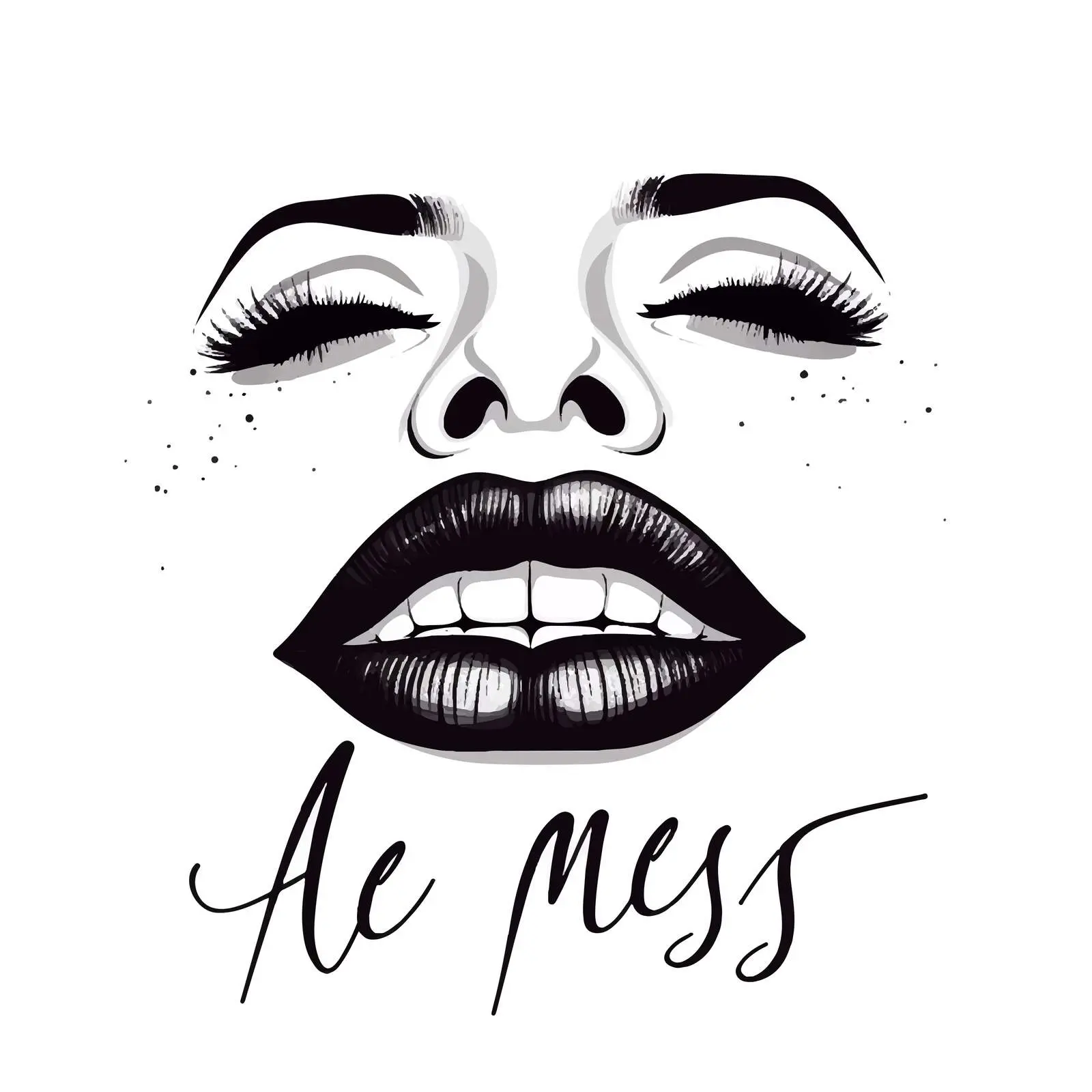 Stylish Black and White Kiss Me Card Design — free download from Dotvec