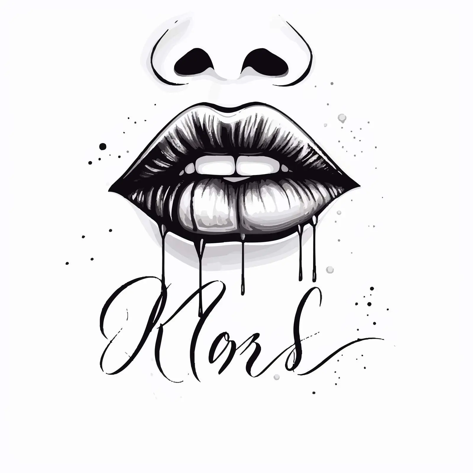 Stylish Black and White Kiss Me Card Design – free artistic typography image from Dotvec