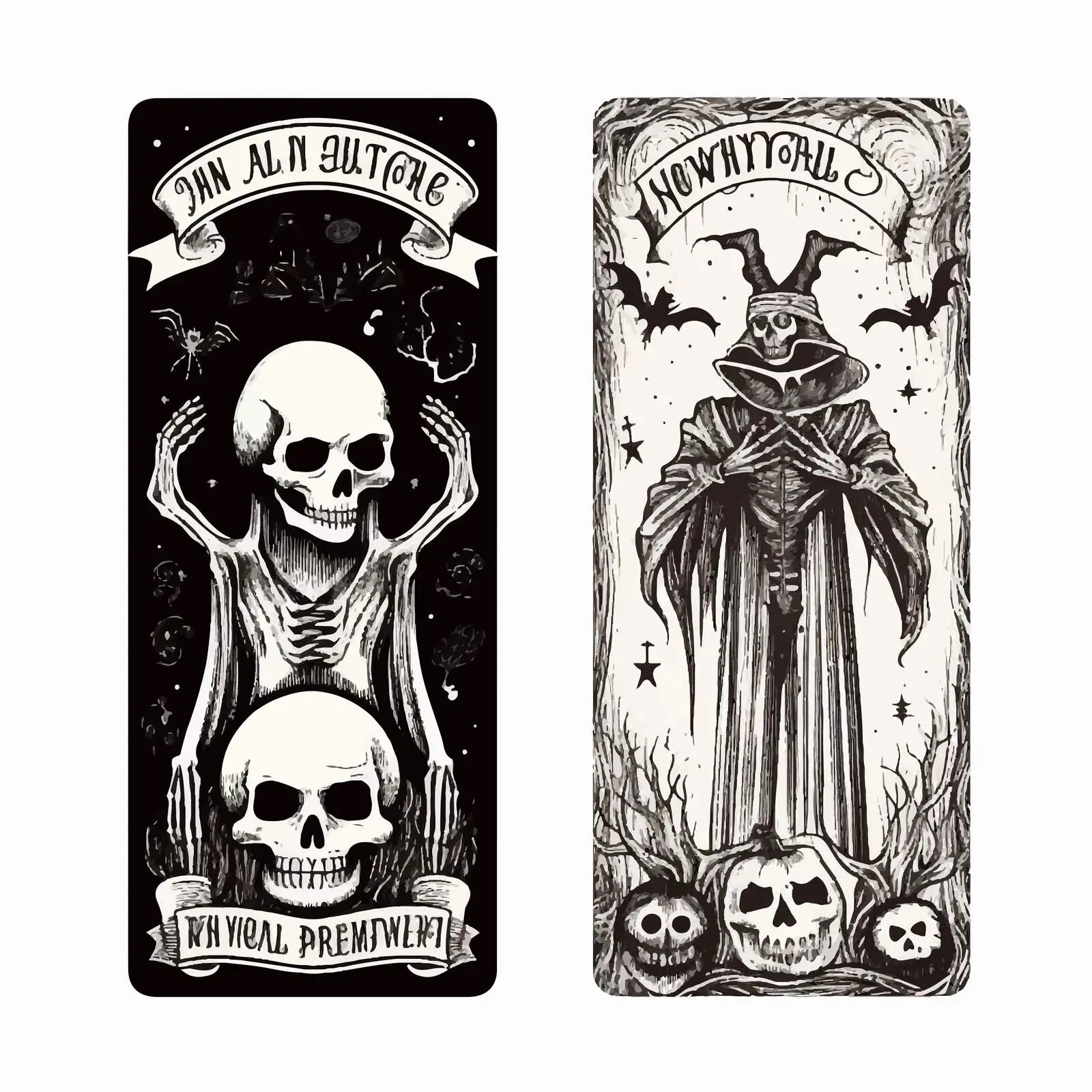 Scary Halloween Posters in Black and White — free download from Dotvec