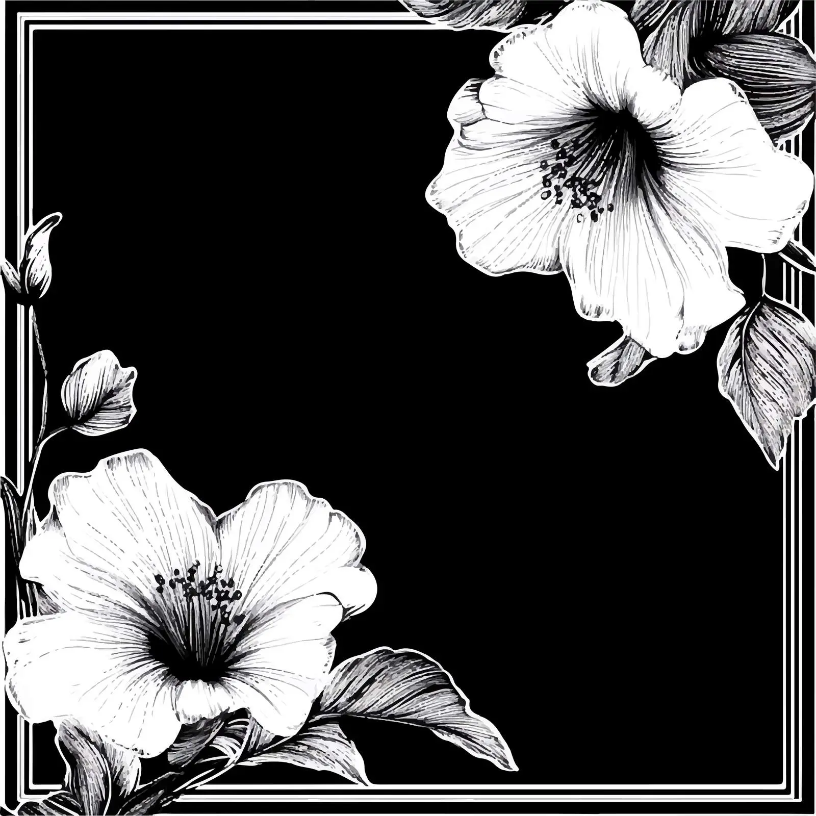 Elegant Black and White Floral Vector — free download from Dotvec