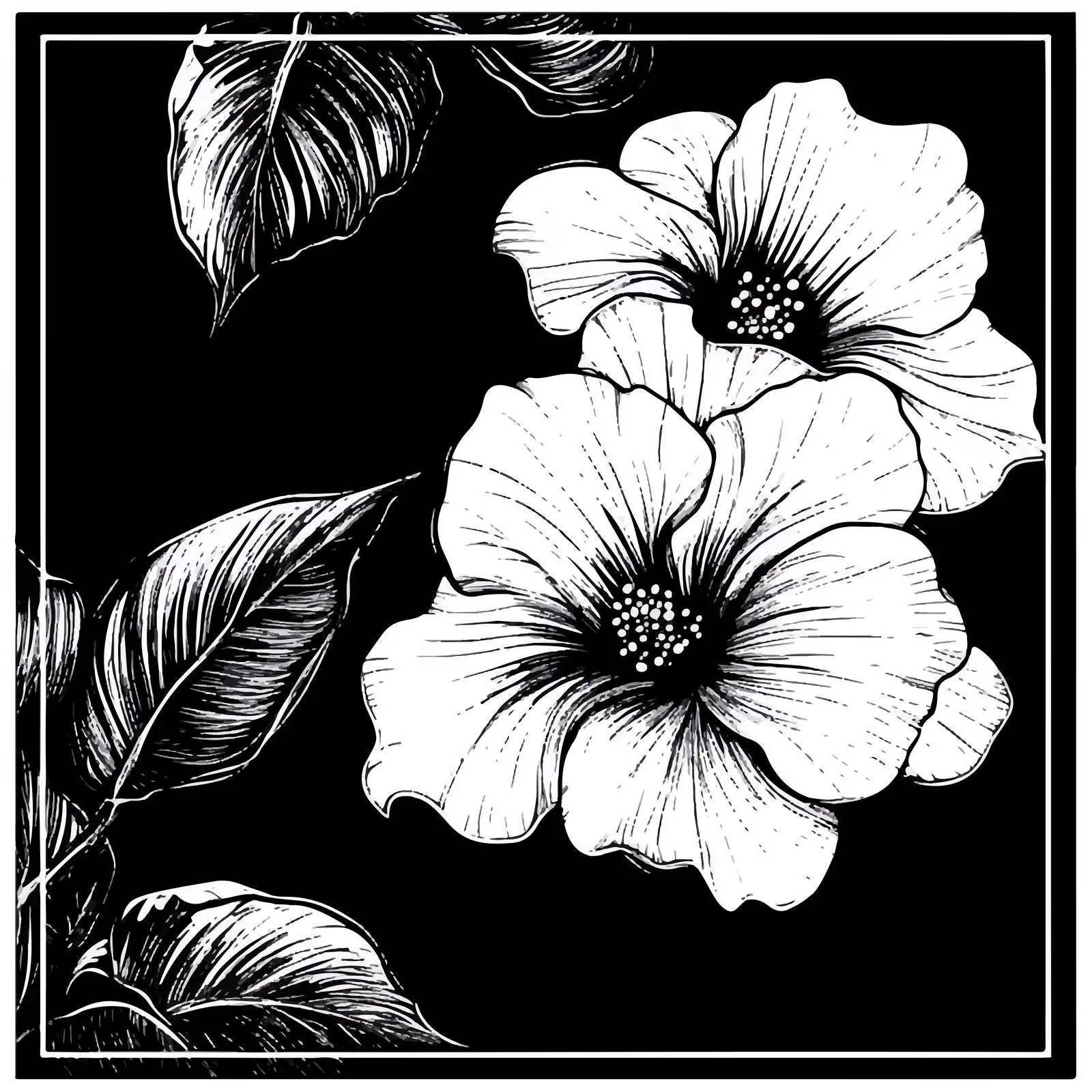 Black and White Floral Vector Background — free download from Dotvec
