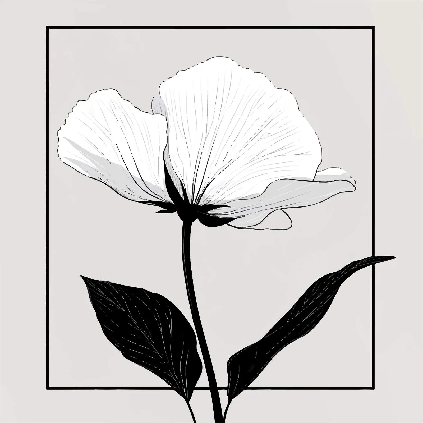 Black and White Flower Vector Illustration — free download from Dotvec