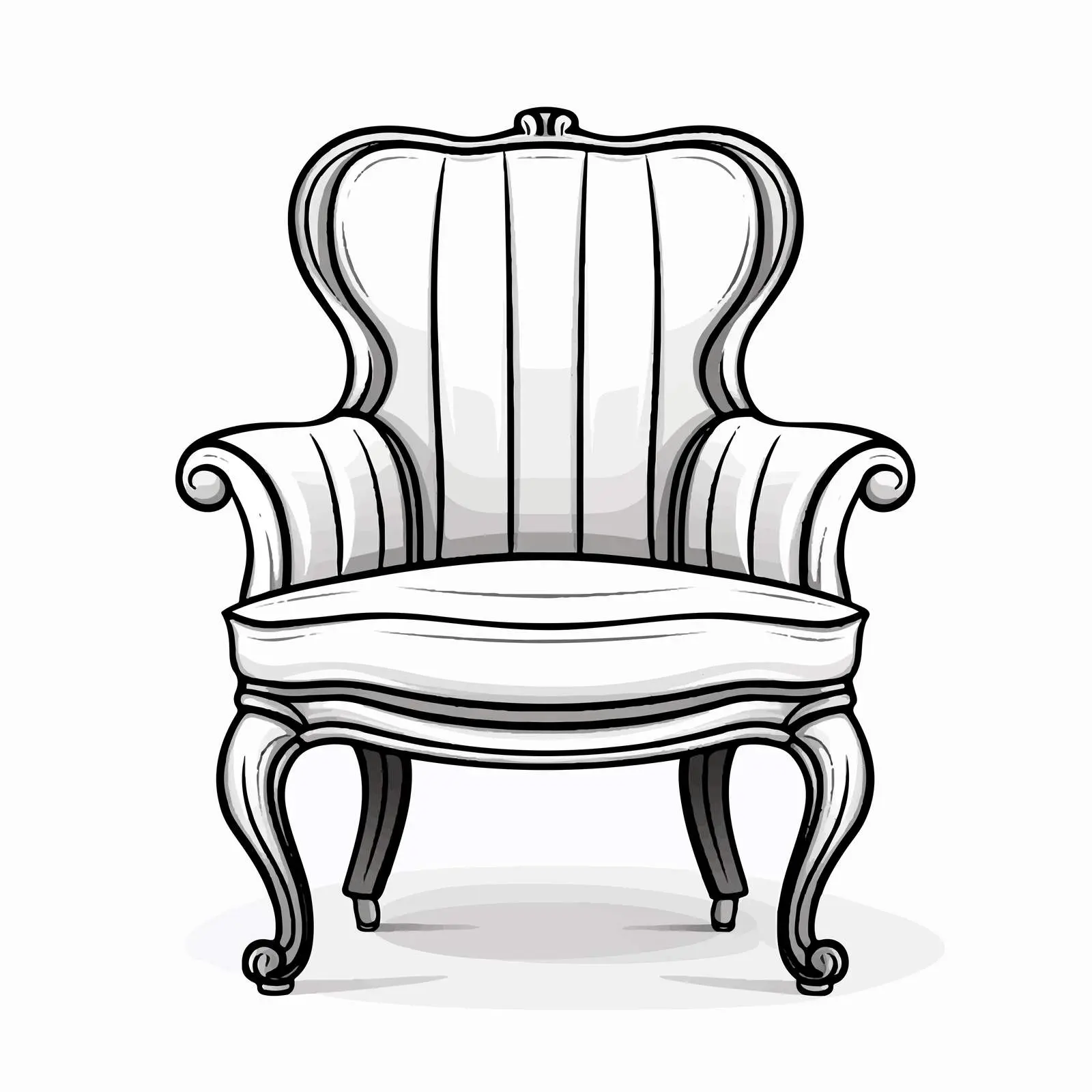 Black and White Chair Line Art Vector – free stylized chair image from Dotvec