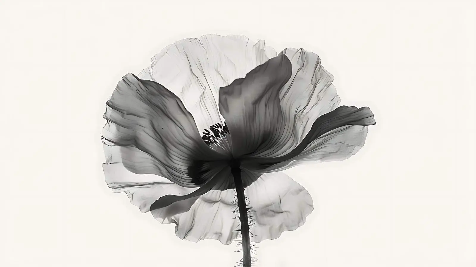 Black and White Poppy Flower in Monochrome — free download from Dotvec