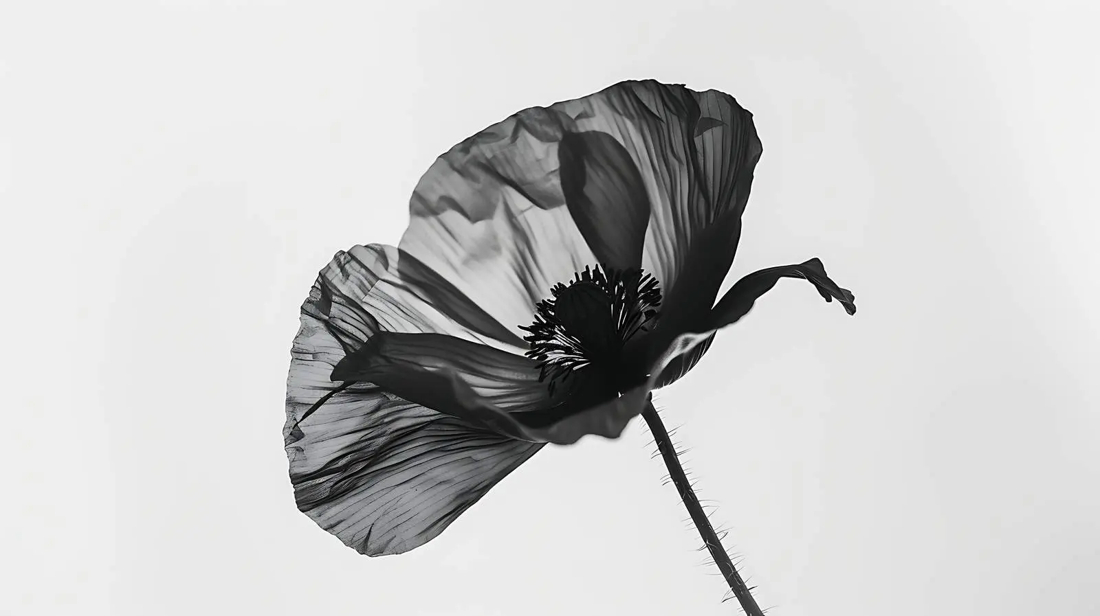 Elegant Black and White Poppy Flower Image – free icon image from Dotvec