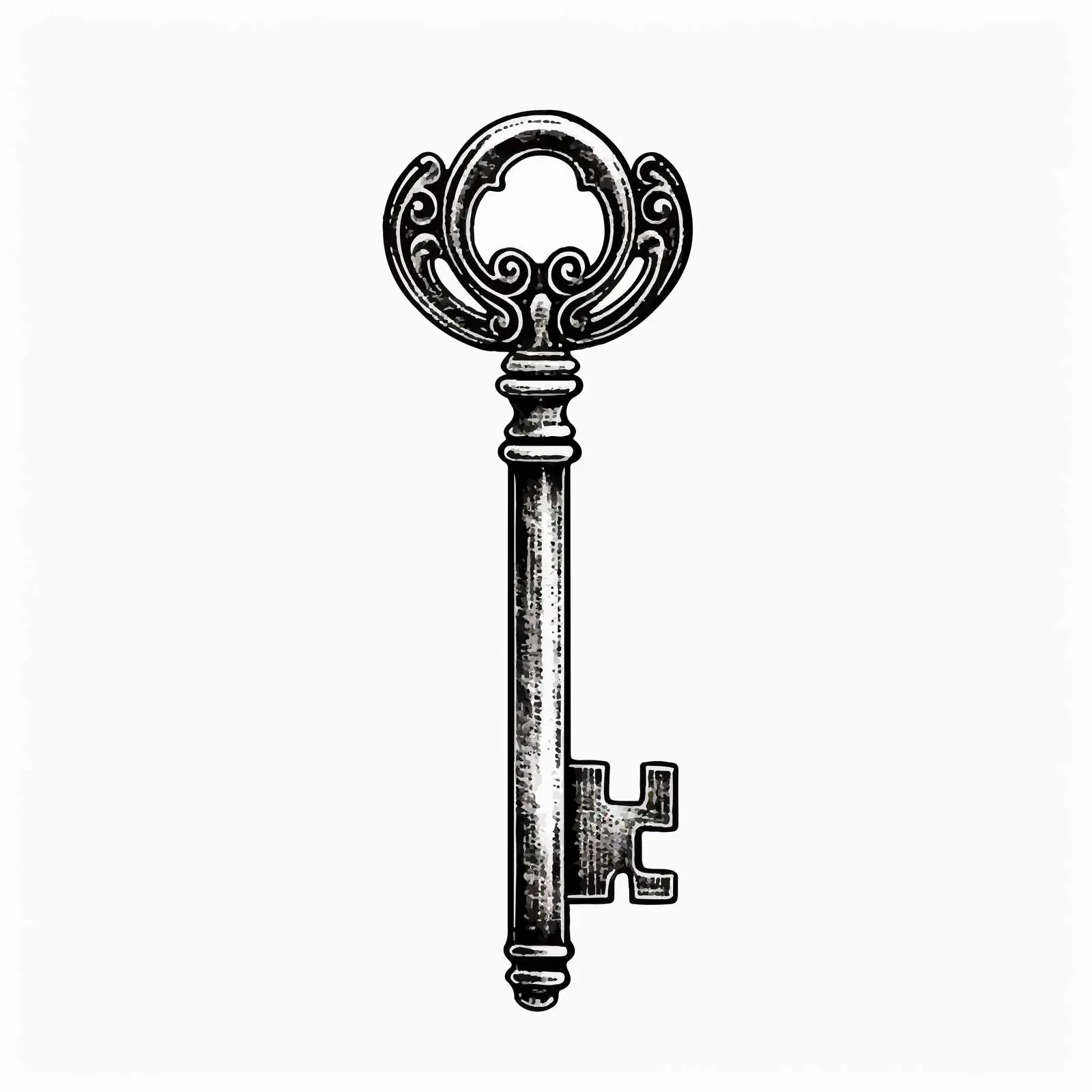 Vintage Black and White Door Key Vector — free download from Dotvec