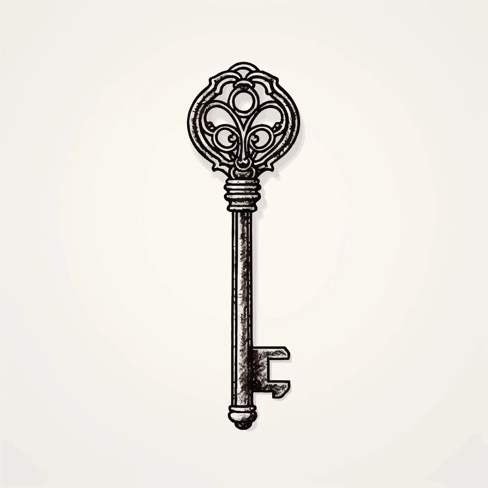 Vintage Black and White Door Key Vector — free download from Dotvec