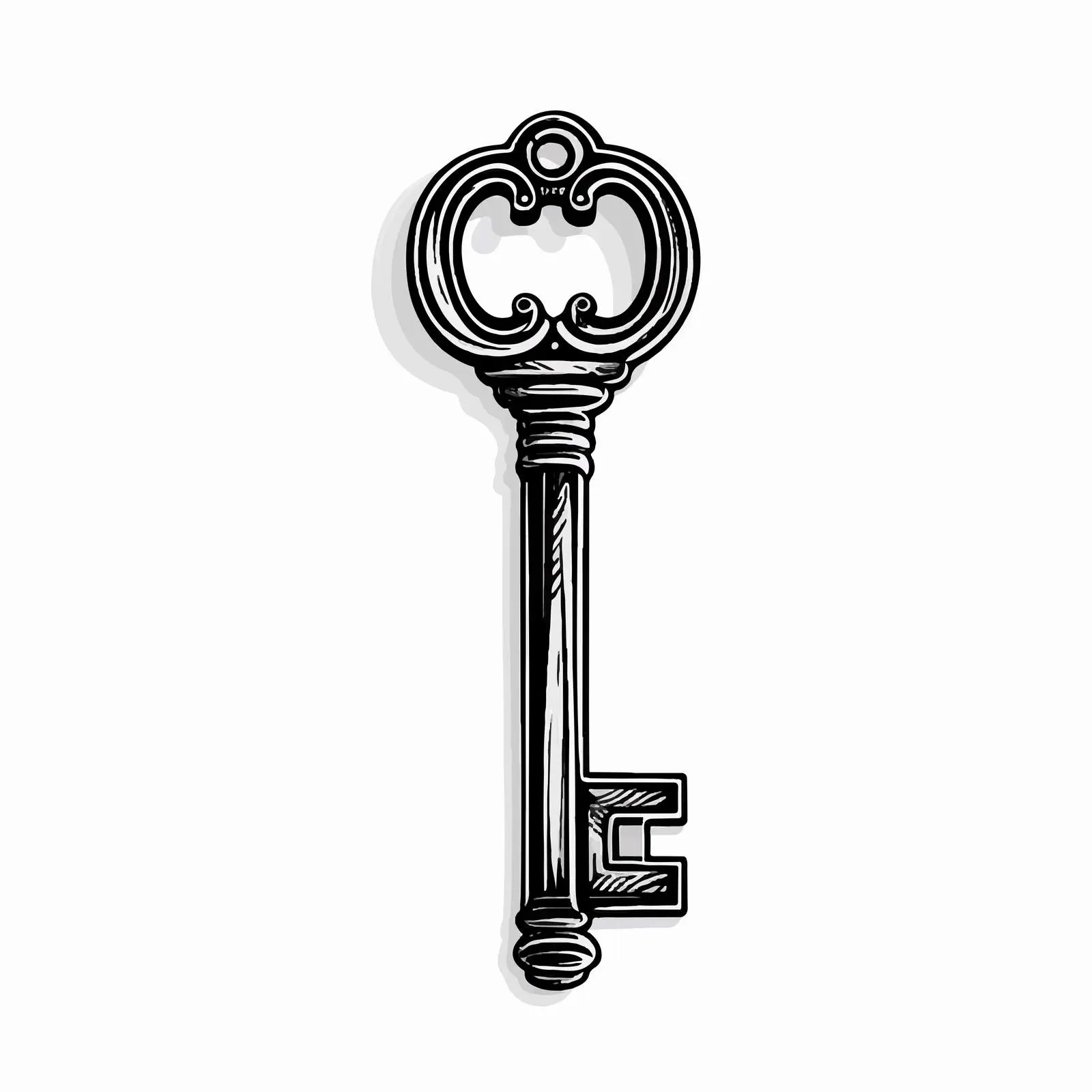 Vintage Black and White Door Key Vector — free download from Dotvec