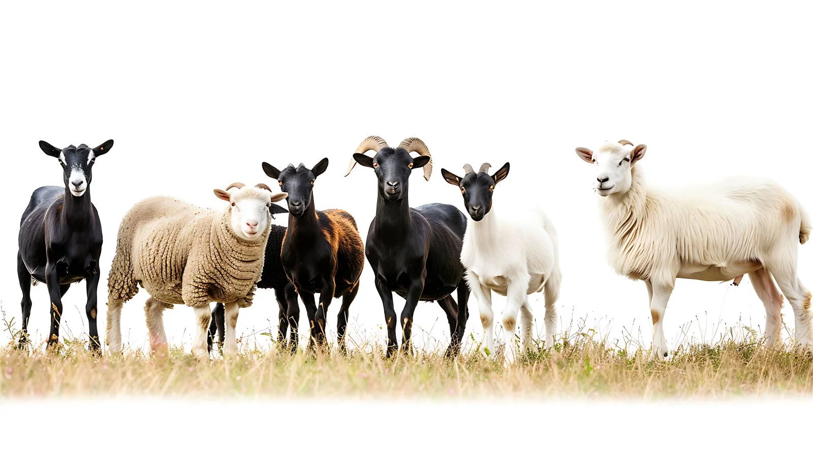 Sheep and Goats Grazing in Rustic Setting — free download from Dotvec