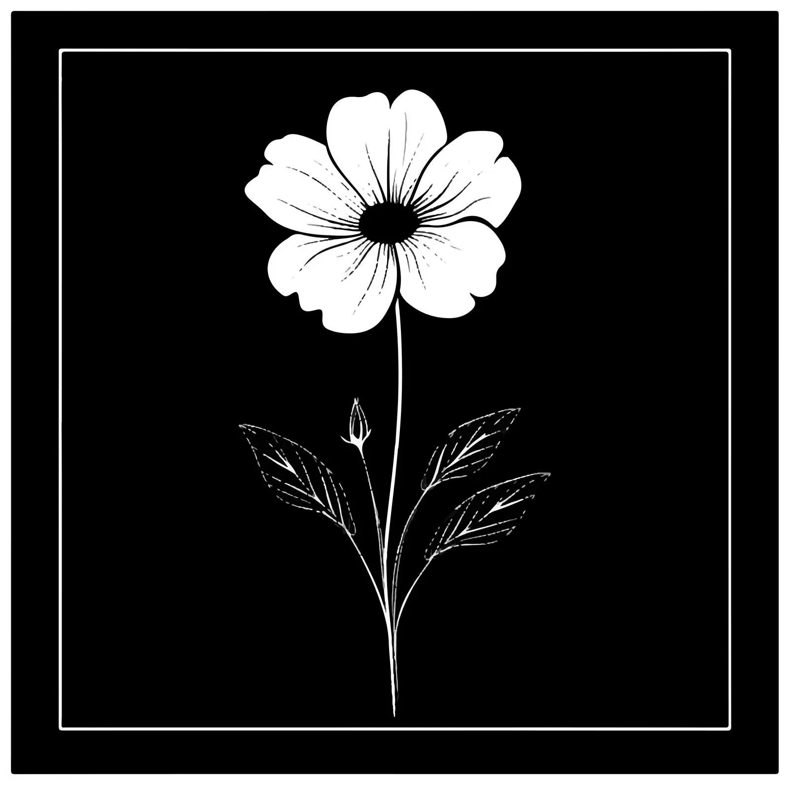 Elegant Black and White Flower Silhouette — free download from Dotvec