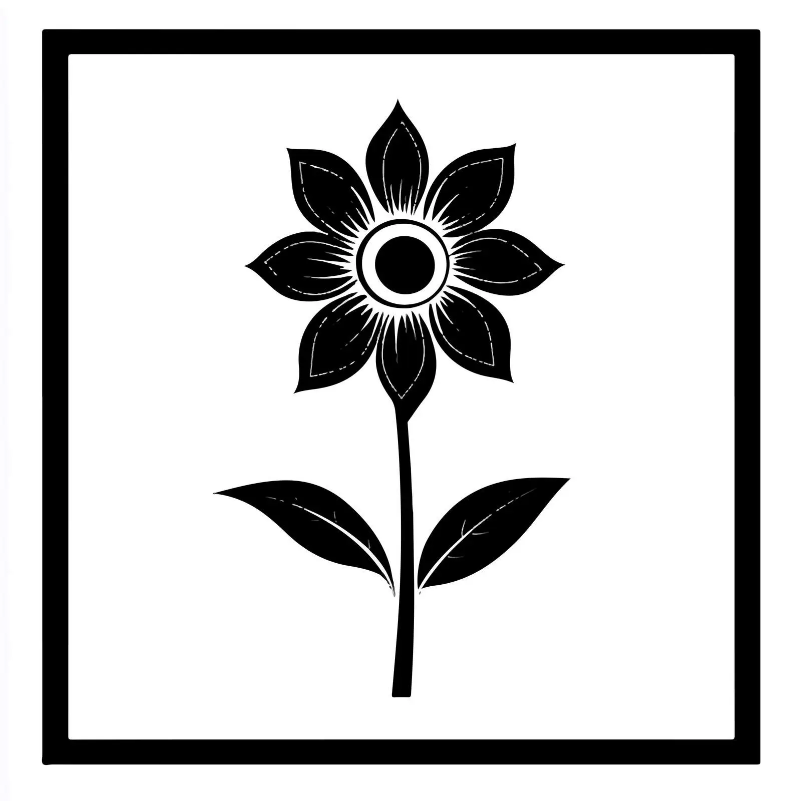 Elegant Black and White Flower Silhouette — free download from Dotvec