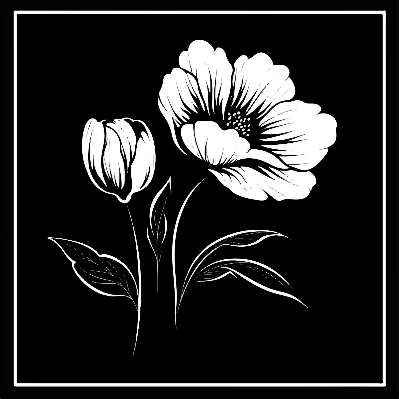 Black and White Flower Silhouette Vector — free download from Dotvec
