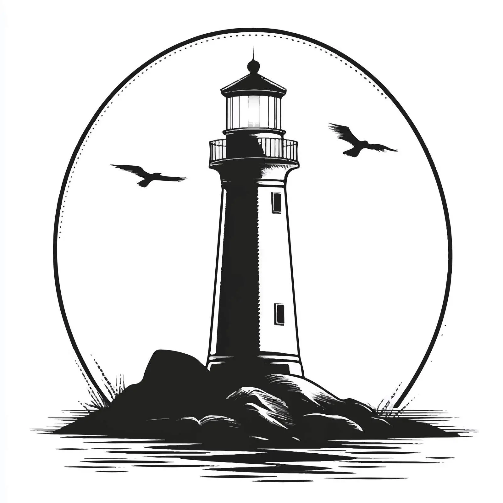 Black and White Lighthouse Silhouette Vector — free download from Dotvec