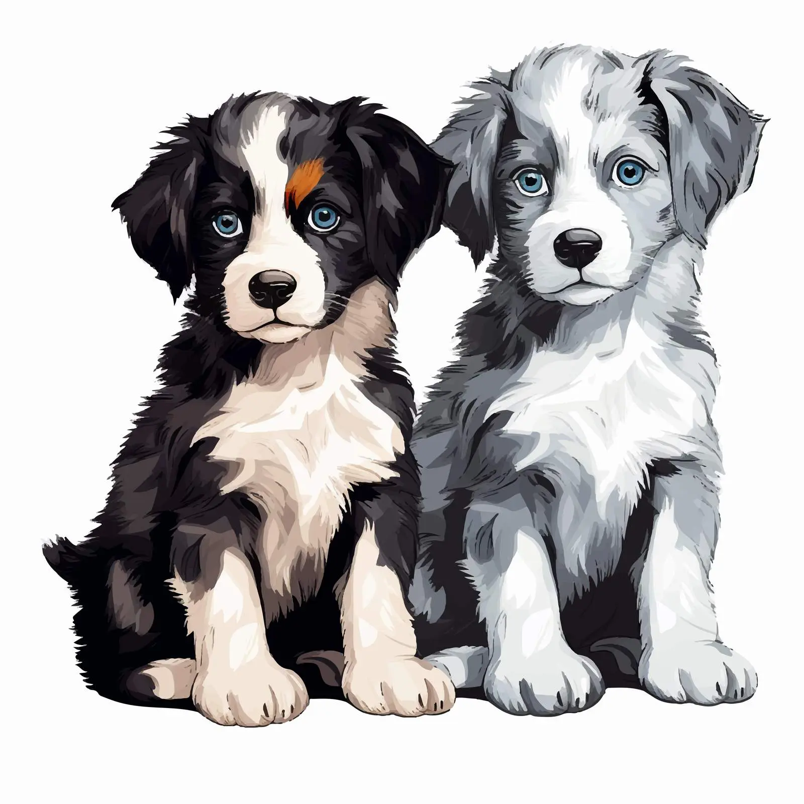 Puppy Transformation: Black and White to Color — free download from Dotvec