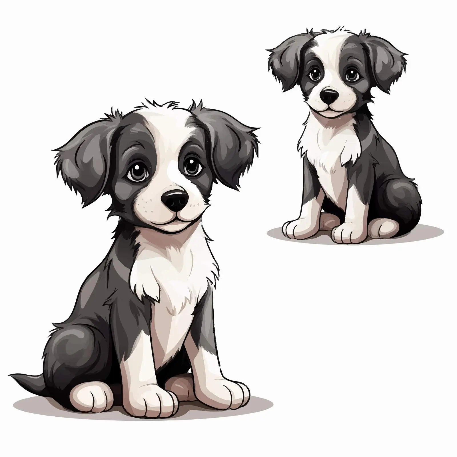 Puppy Transformation from Black and White to Color — free download from Dotvec