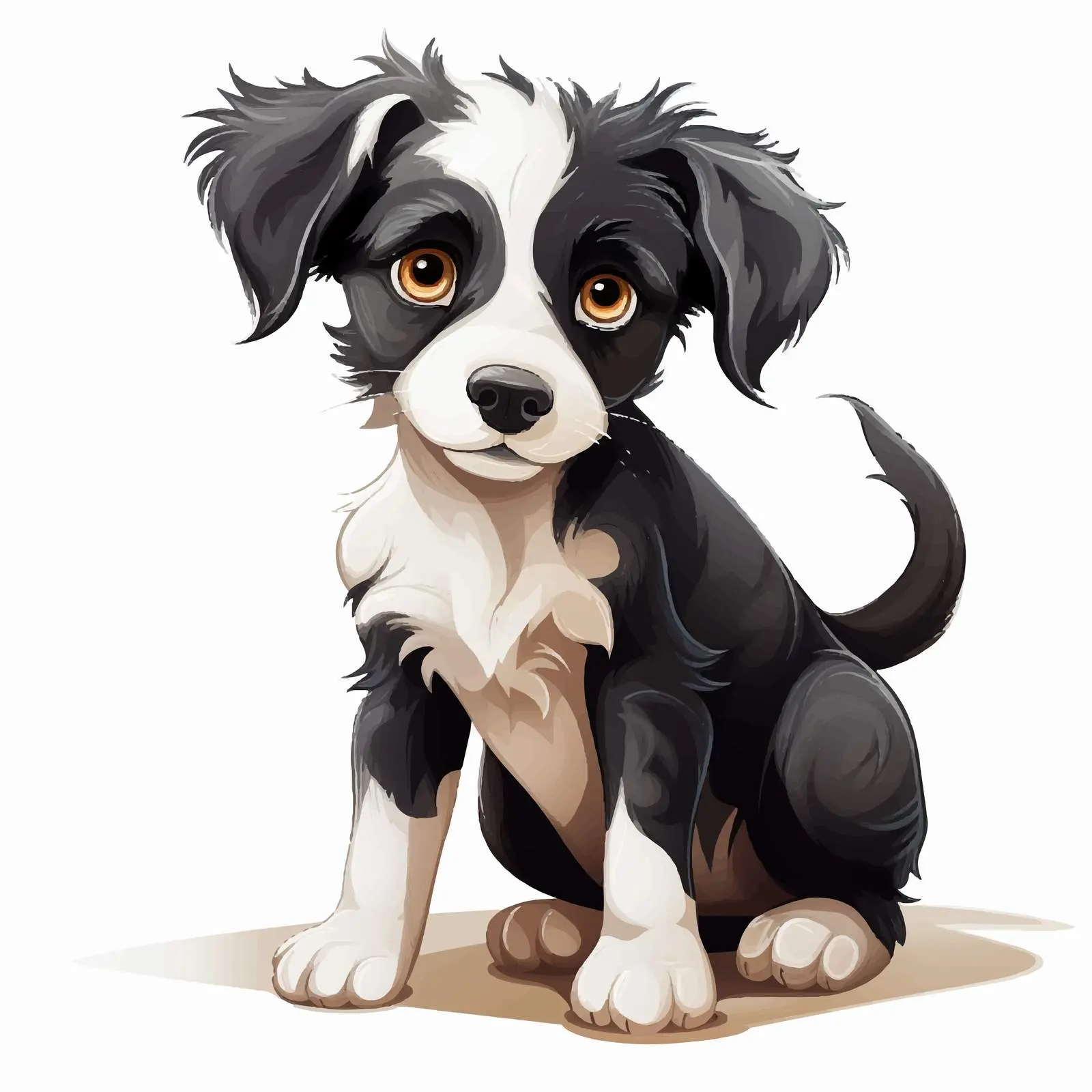 Puppy Transformation from Black and White to Color — free download from Dotvec