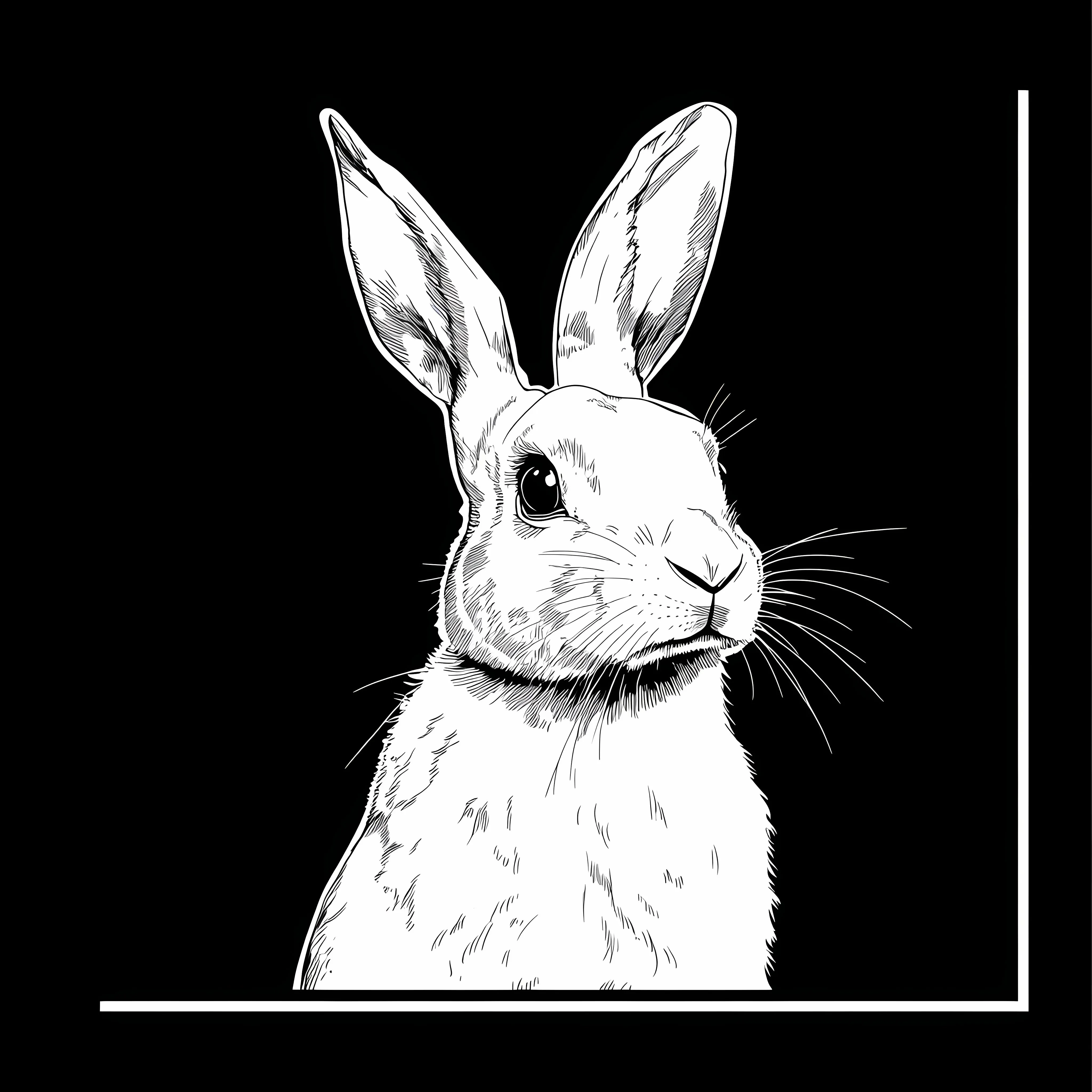White Rabbit Flat Vector Illustration on Black Background — free download from Dotvec