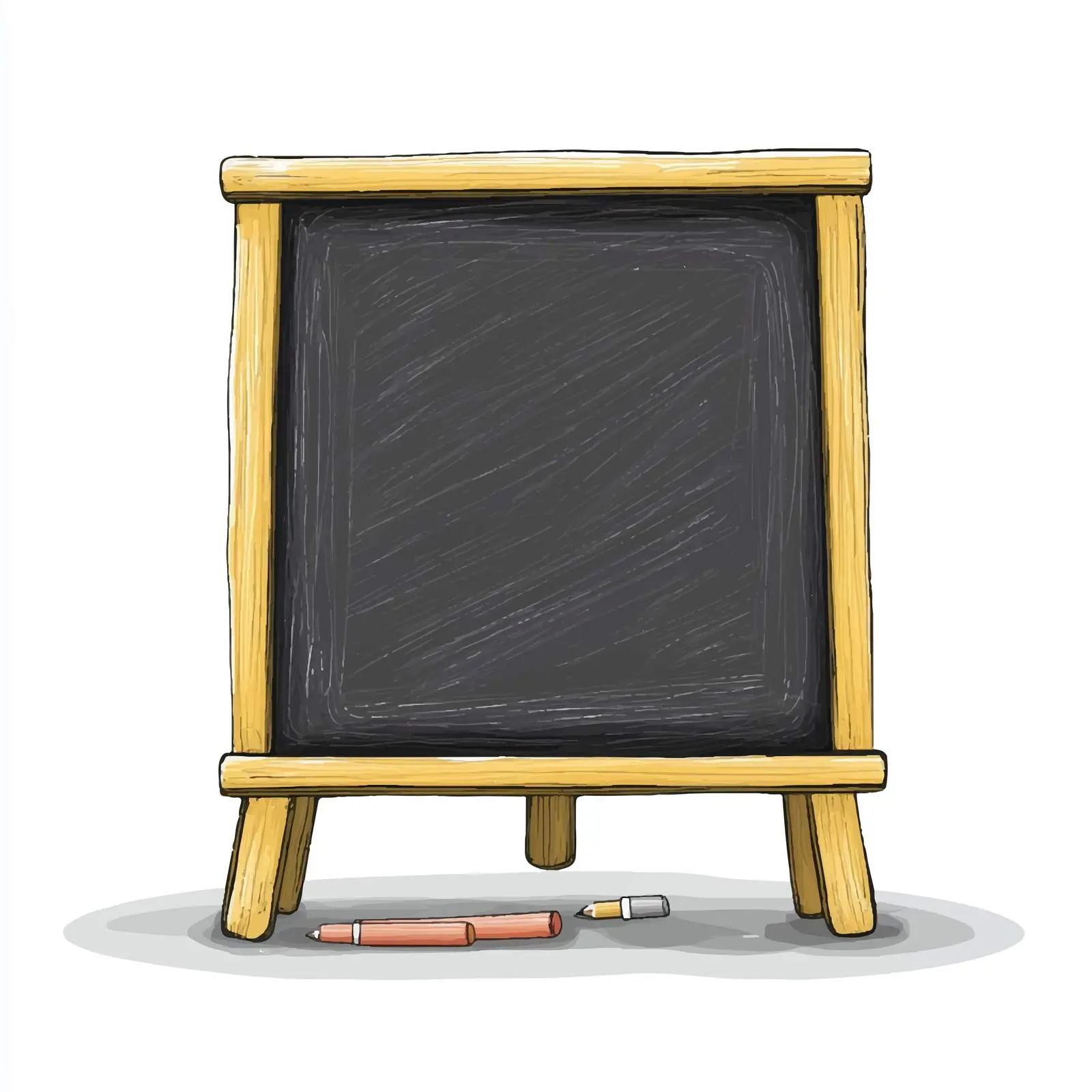 Cartoon Blackboard with Chalk Illustration — free download from Dotvec