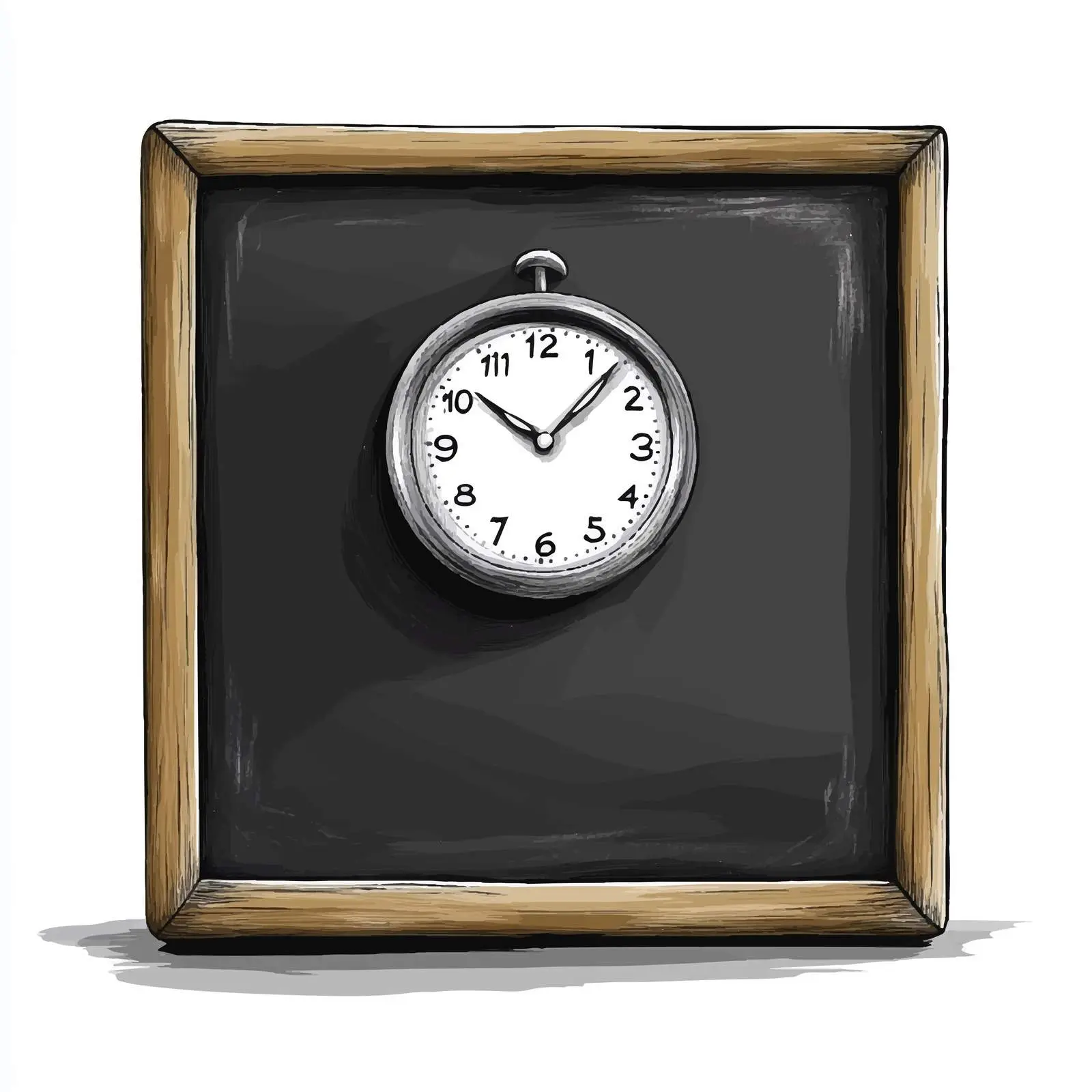 Cartoon Black Board and Clock Vector — free download from Dotvec