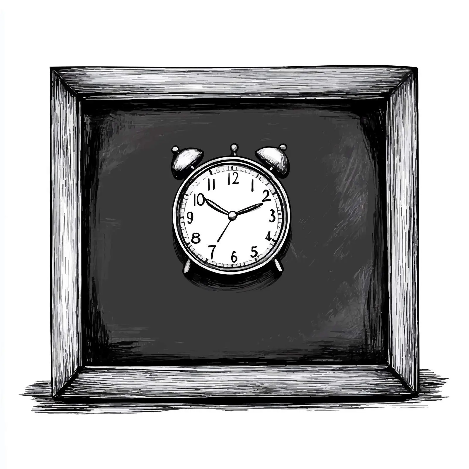 Cartoon Blackboard and Clock Illustration — free download from Dotvec