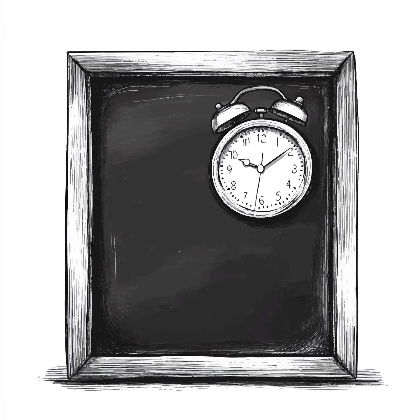 Cartoon Black Board and Clock Illustration — free download from Dotvec