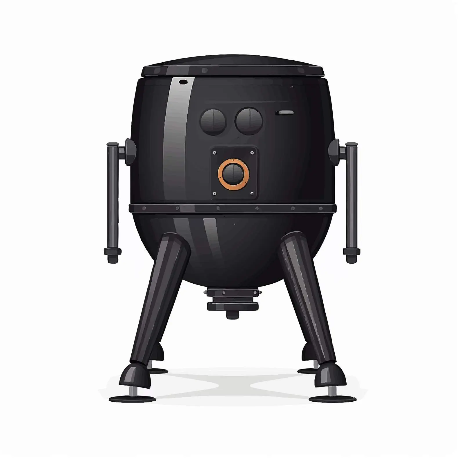 Cartoon Black Boiler on Three Legs Vector Graphic – free vector icon image from Dotvec