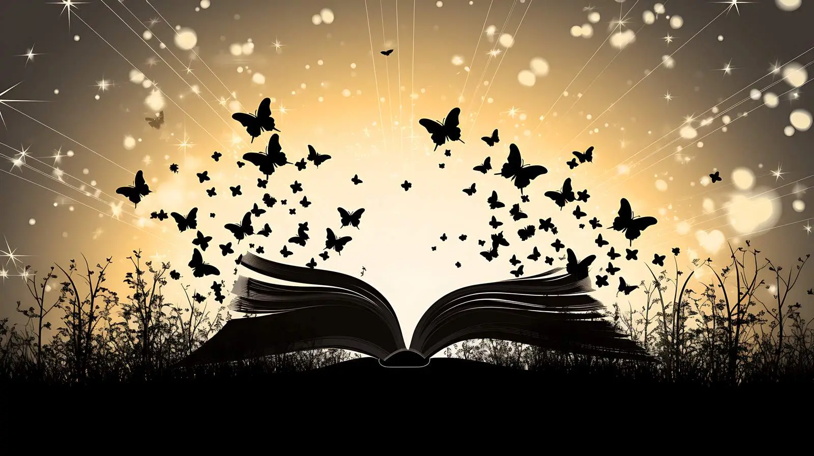 Silhouette Book Butterfly Star Image — free download from Dotvec