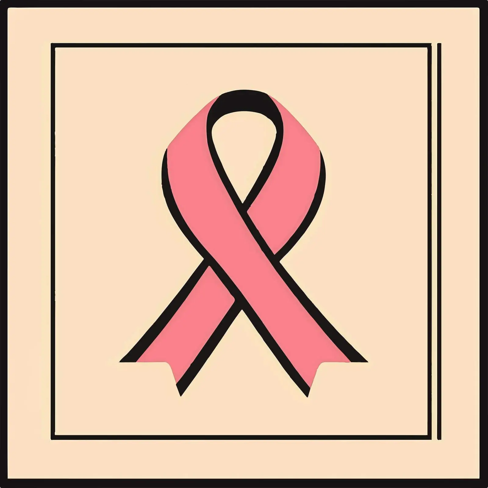 Black Breast Cancer Awareness Icon – free pink ribbon image from Dotvec