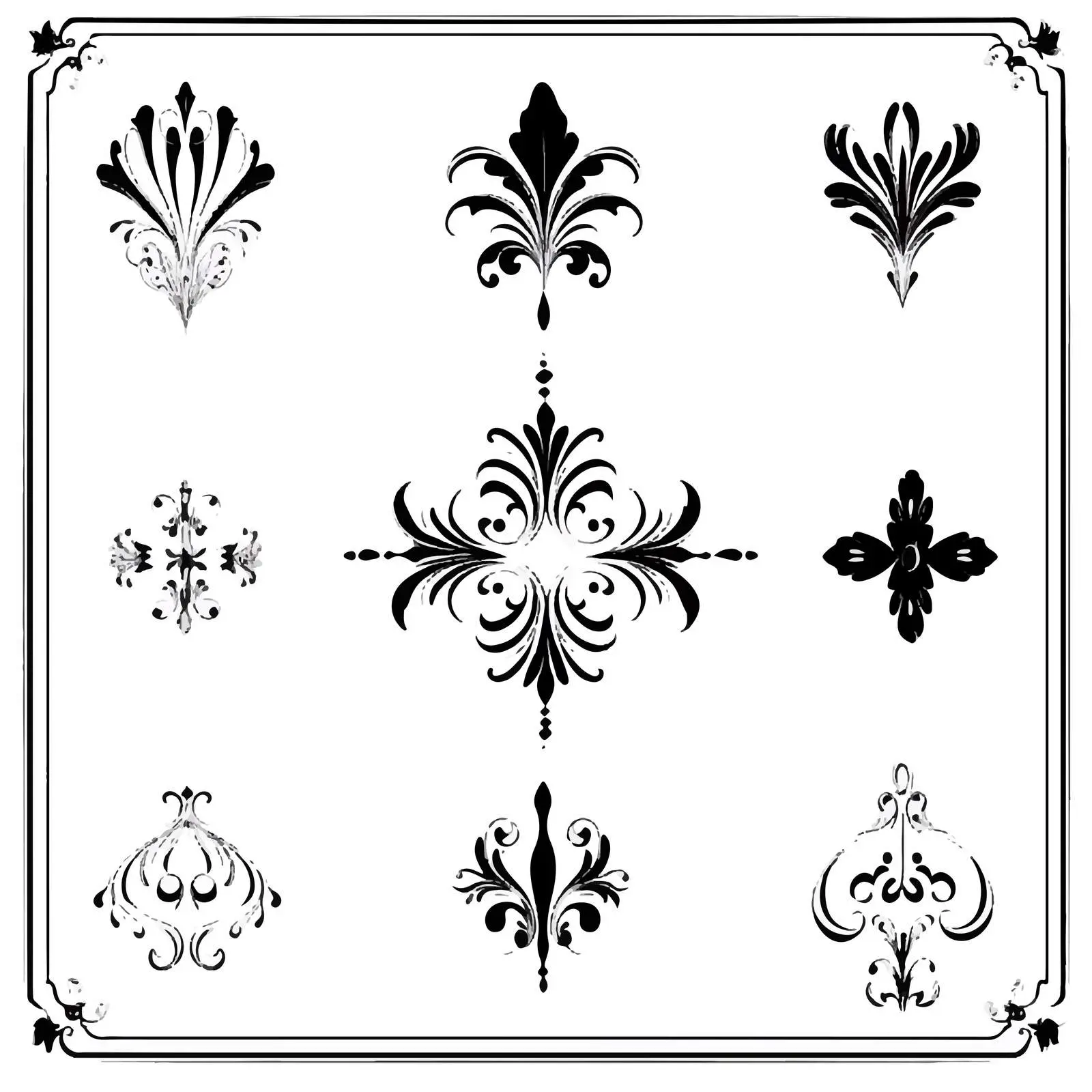 Black Calligraphic Ornamental Elements Set — free download from Dotvec