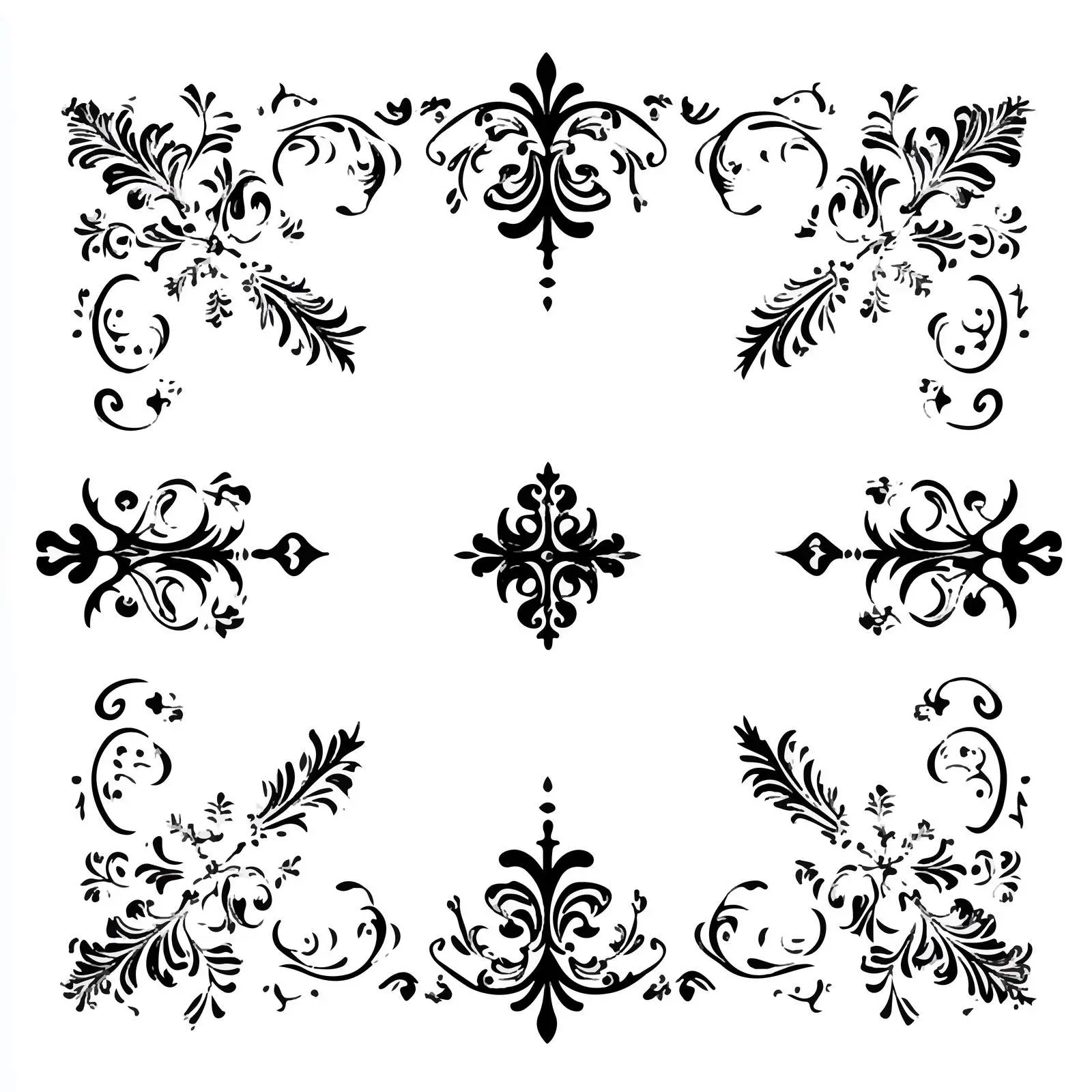 Black Ornamental Calligraphic Elements Set — free download from Dotvec