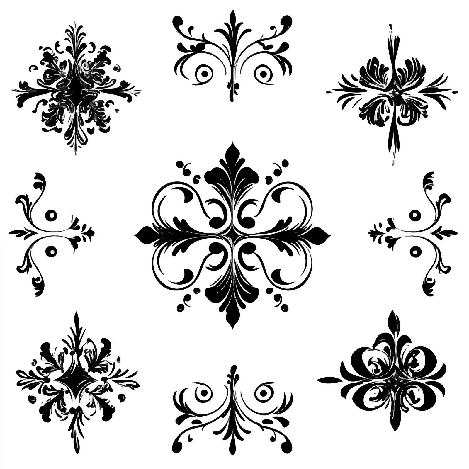 Black Calligraphic Ornamental Elements Set — free download from Dotvec