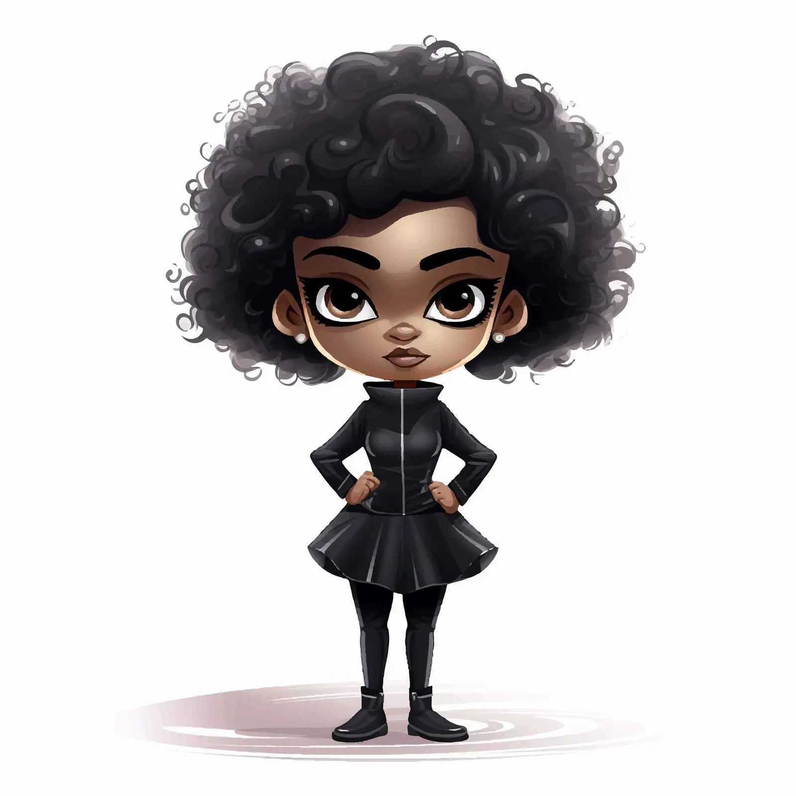 Black Cartoon Vector Illustration on White Background – free vector icon image from Dotvec