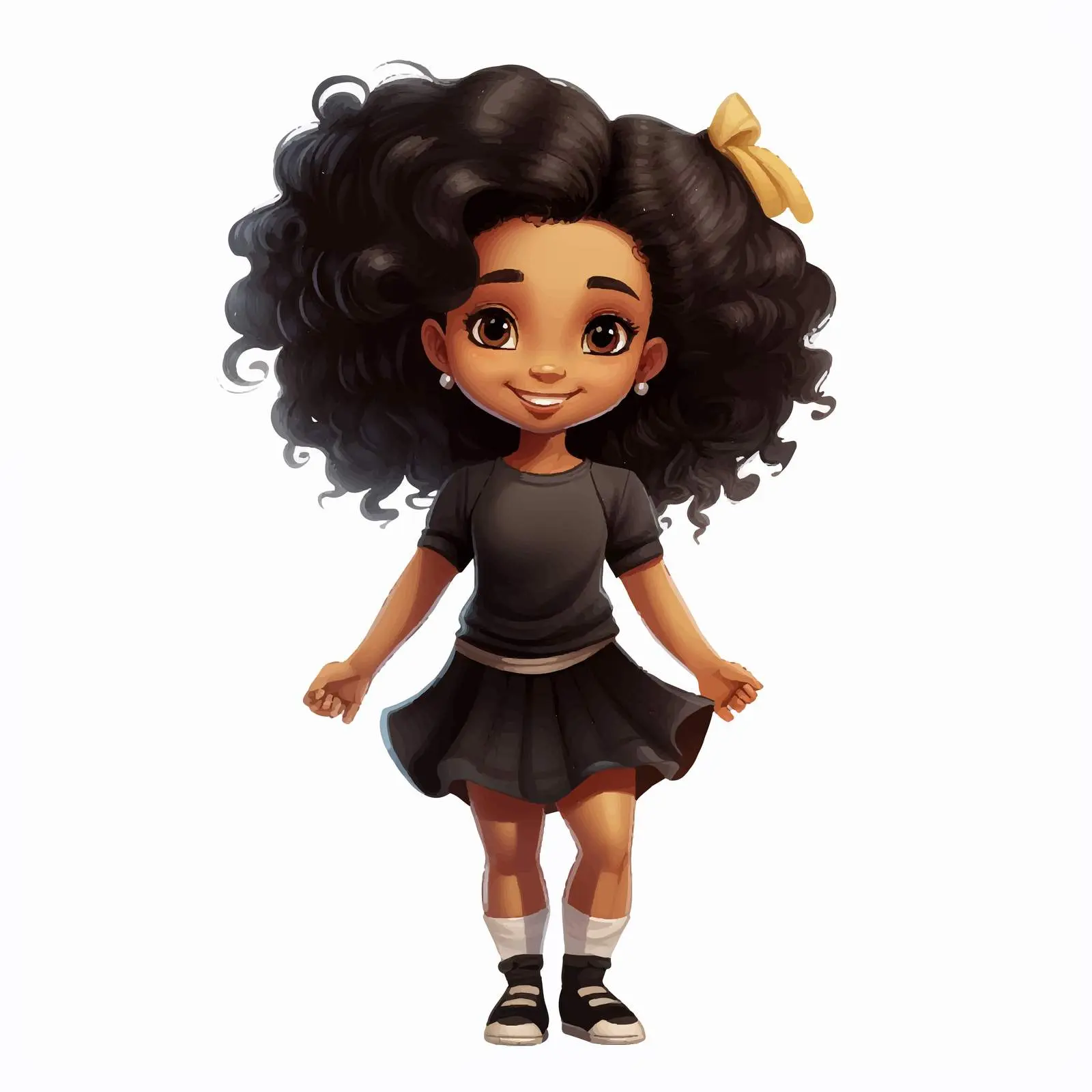 Black Cartoon Vector Illustration on White Background – free illustration design image from Dotvec