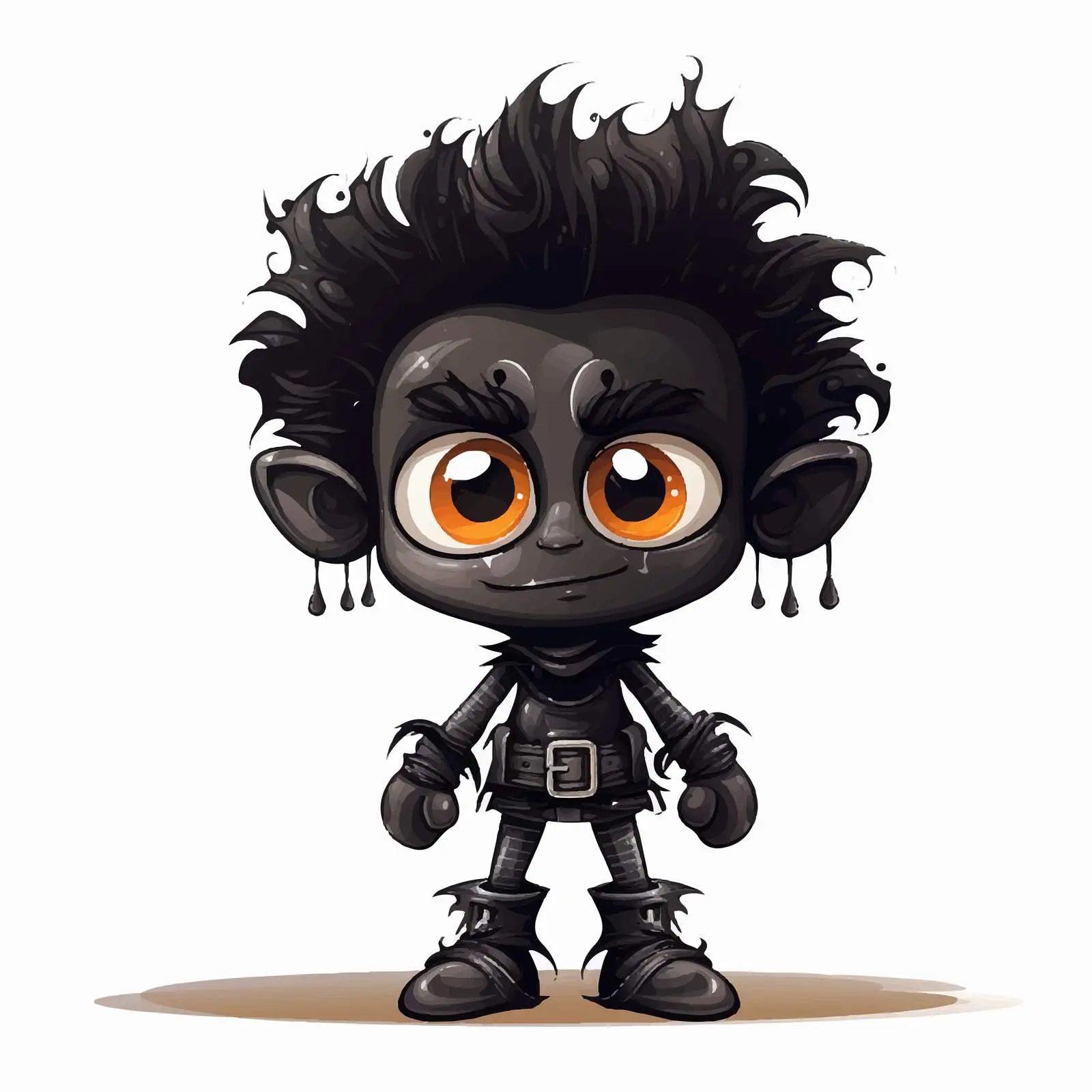 Black Cartoon Vector Illustration on White Background – free isolated illustration image from Dotvec