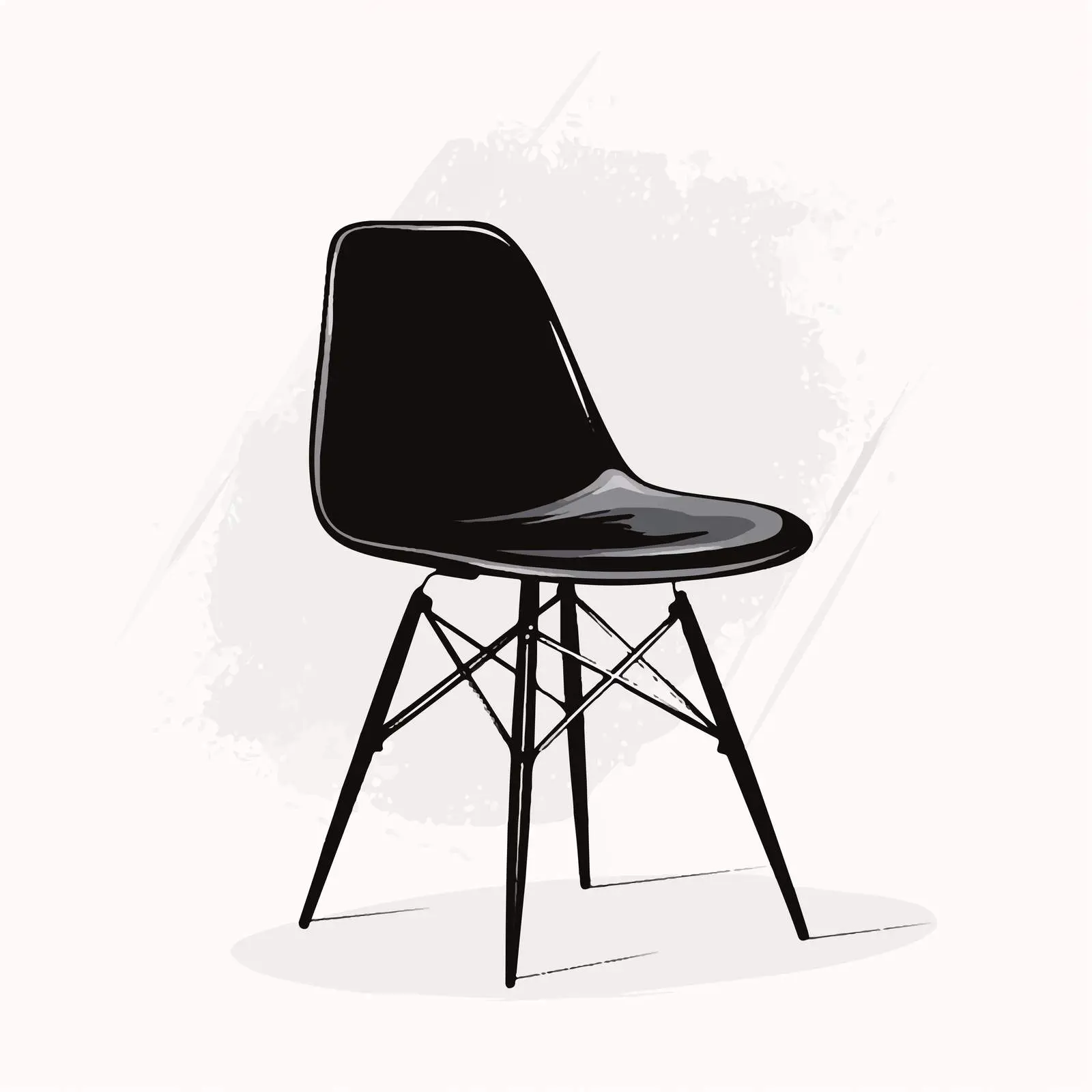Black Chair Flat Vector Illustration — free download from Dotvec