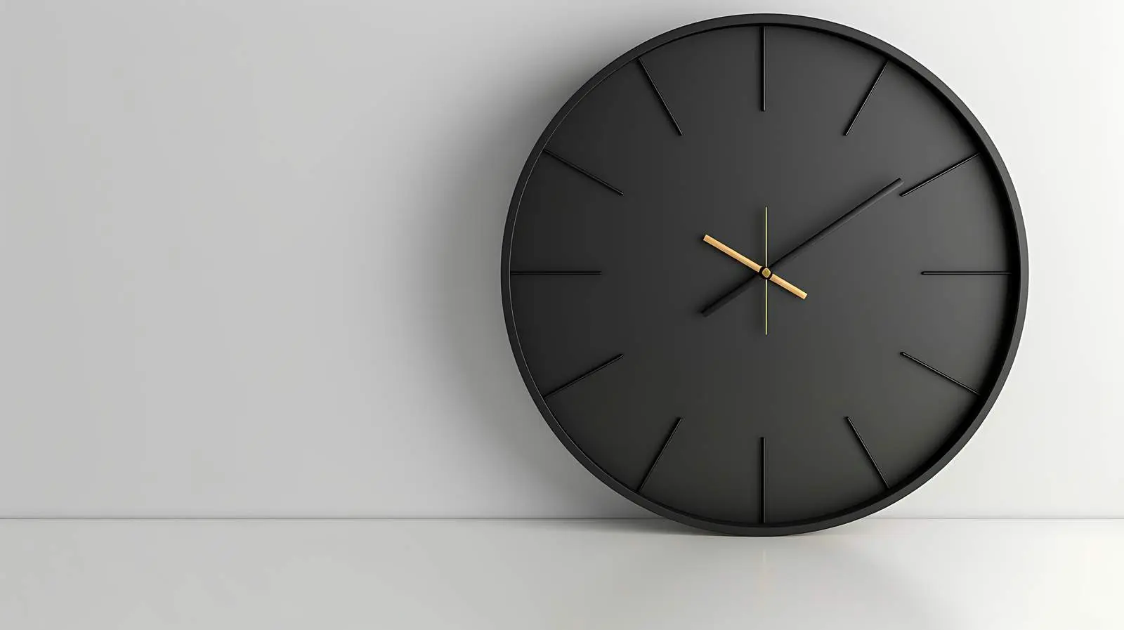 Minimalist Black Clock on White Wall – free minimalist home image from Dotvec