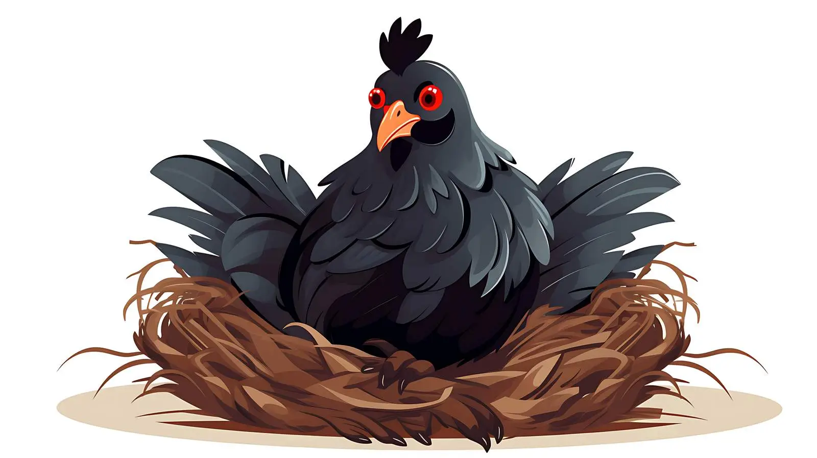 Hen in Nest with Eggs Vector Illustration — free download from Dotvec